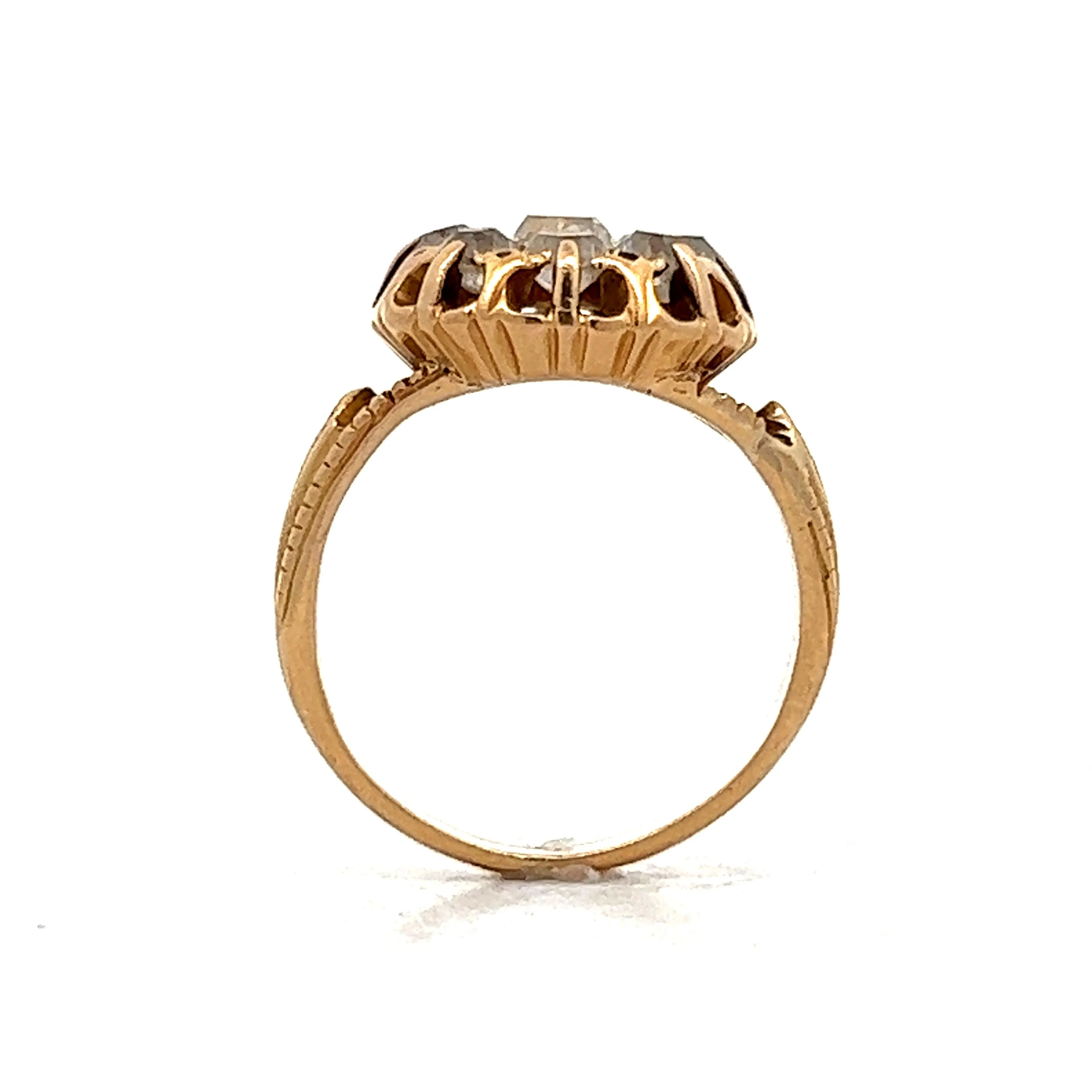.46 Old Mine Diamond Cluster Cocktail Ring in 14k Yellow Gold - Image 4