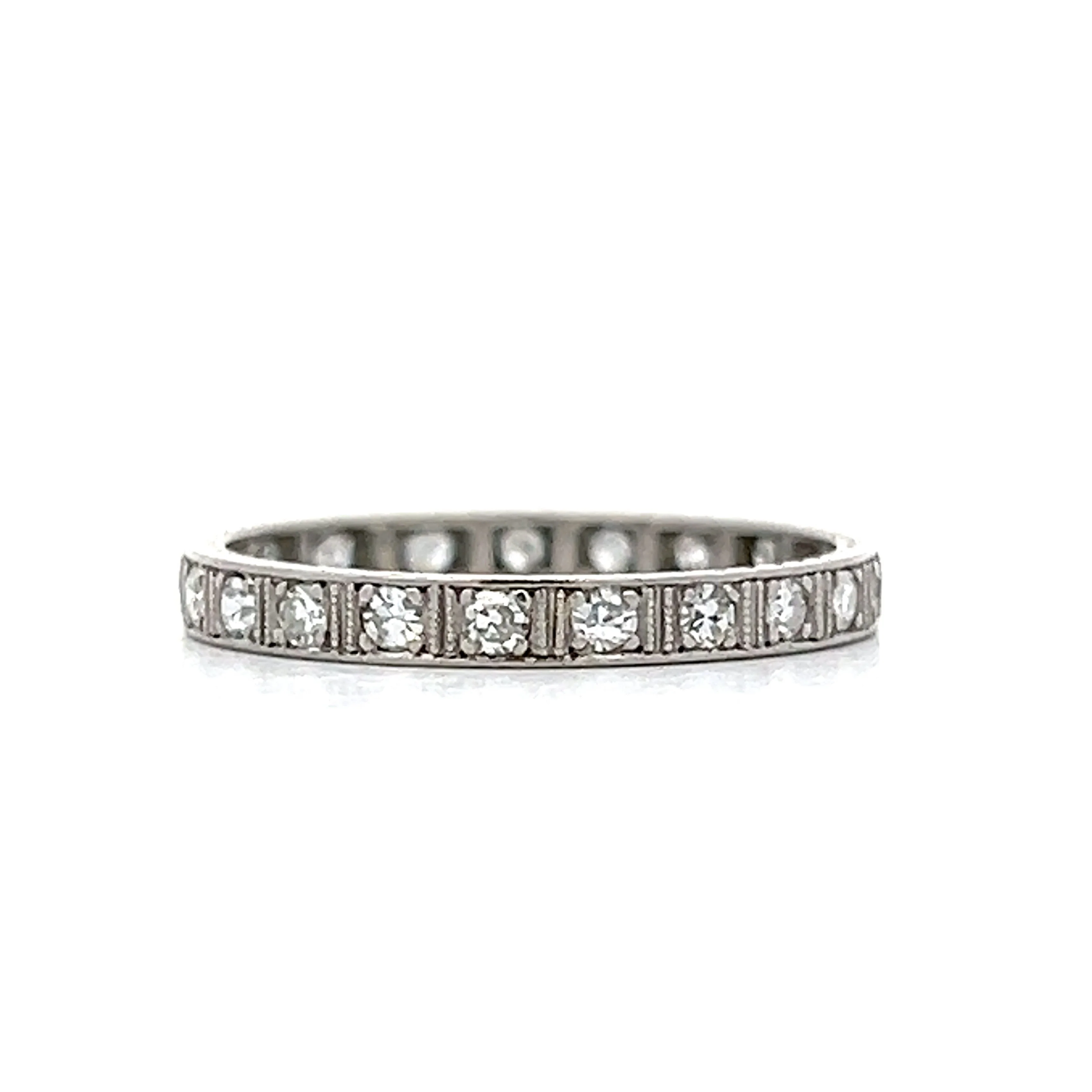 .46 Vintage Deco Eternity Wedding Band in 18k White Gold - Image 2