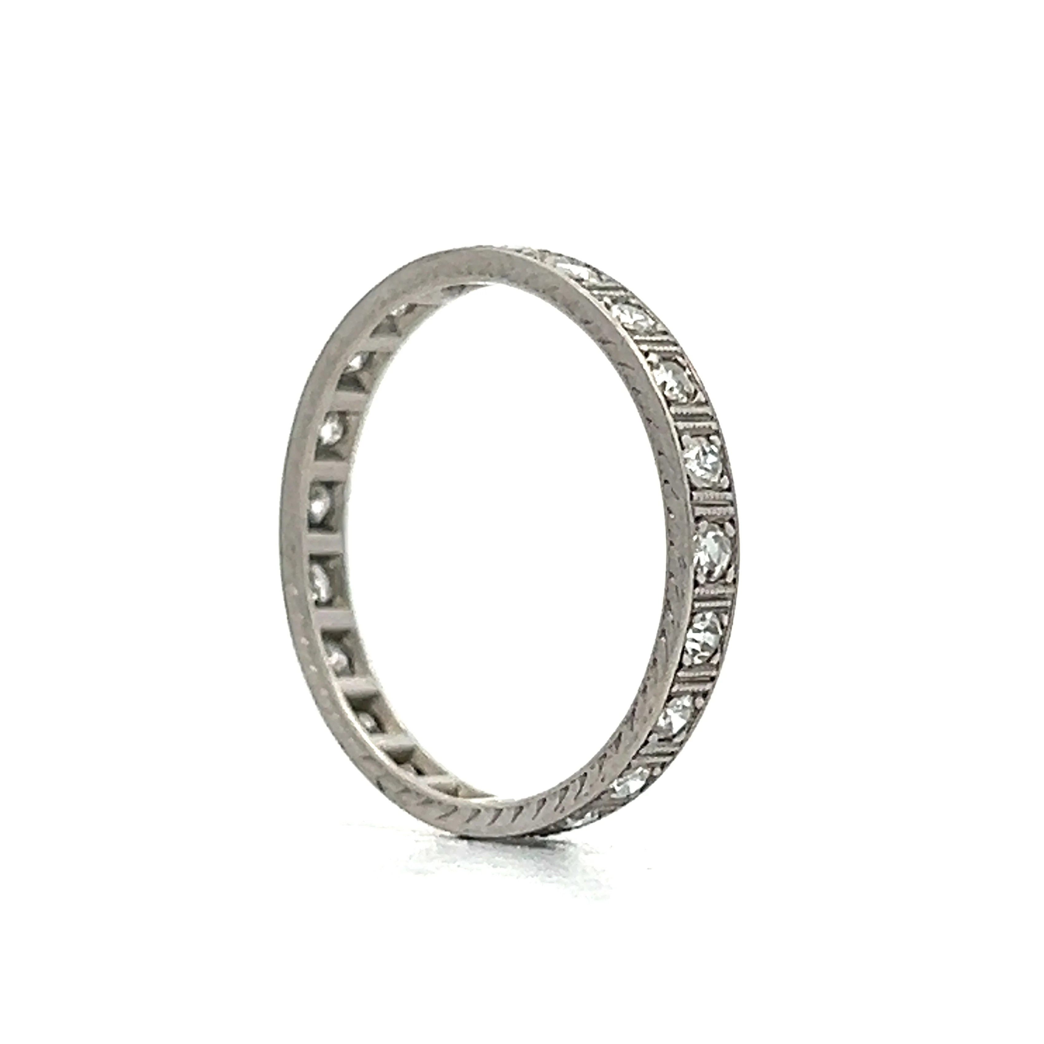 .46 Vintage Deco Eternity Wedding Band in 18k White Gold - Image 5