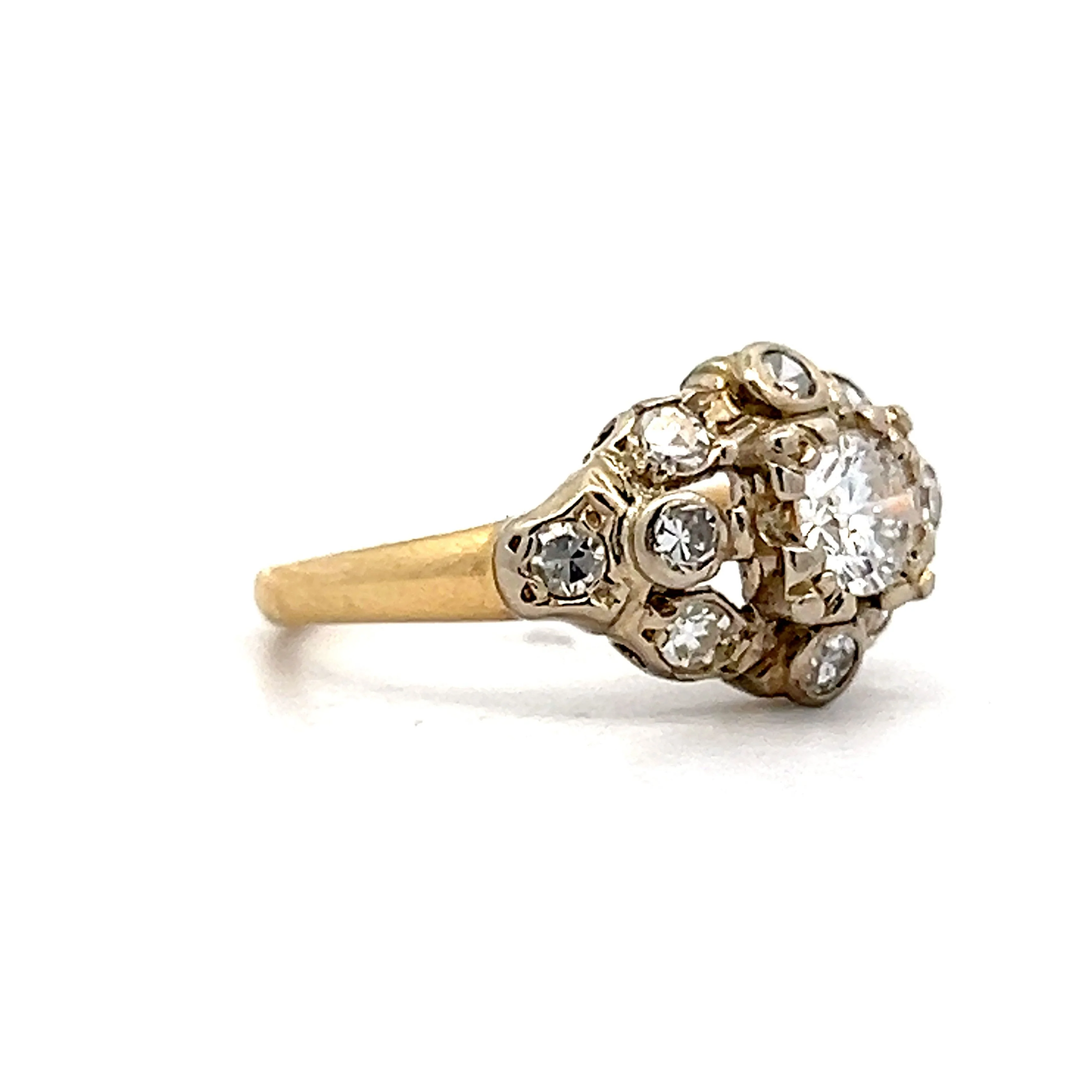 .46 Vintage Retro Diamond Engagement Ring in Yellow & White Gold - Image 3
