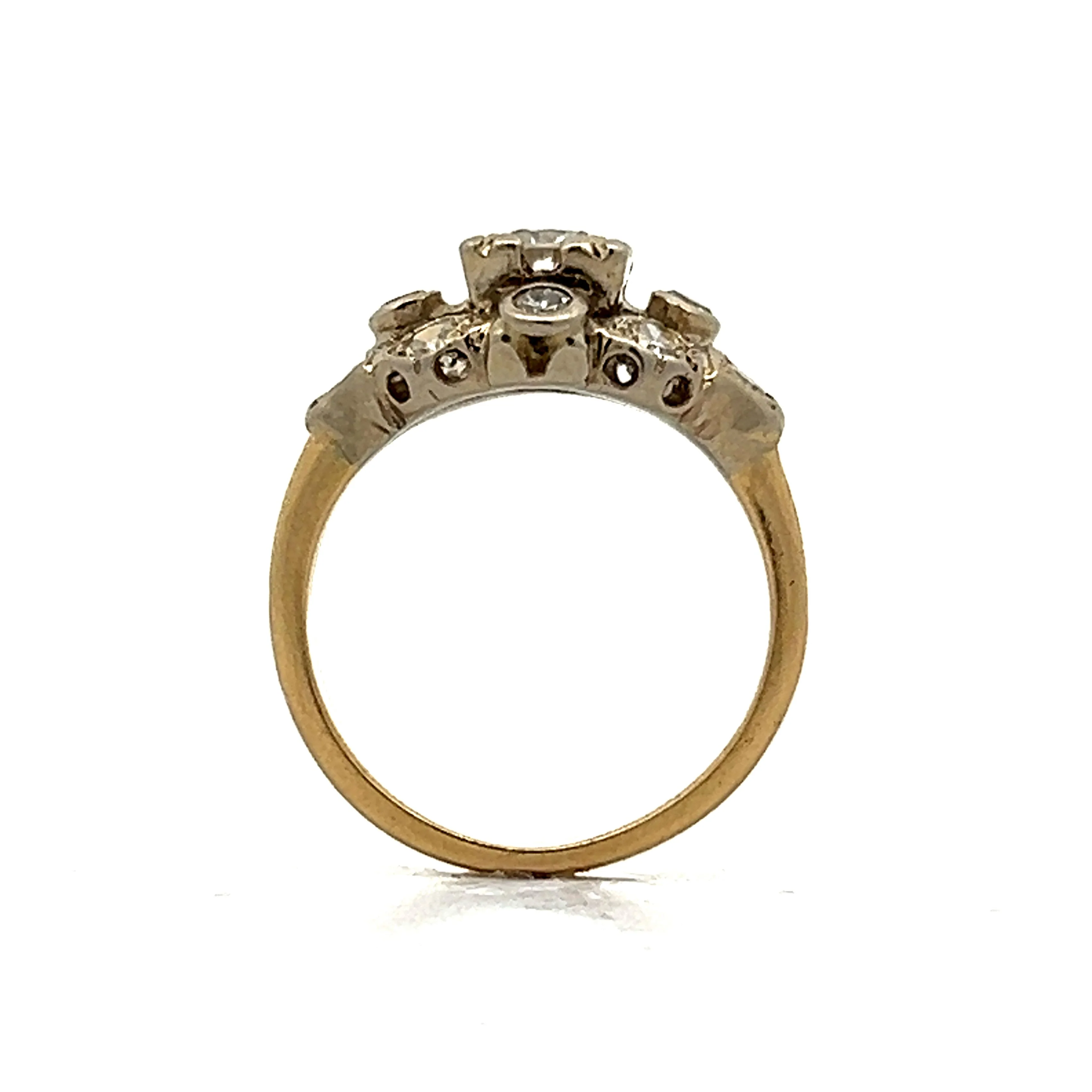 .46 Vintage Retro Diamond Engagement Ring in Yellow & White Gold - Image 4