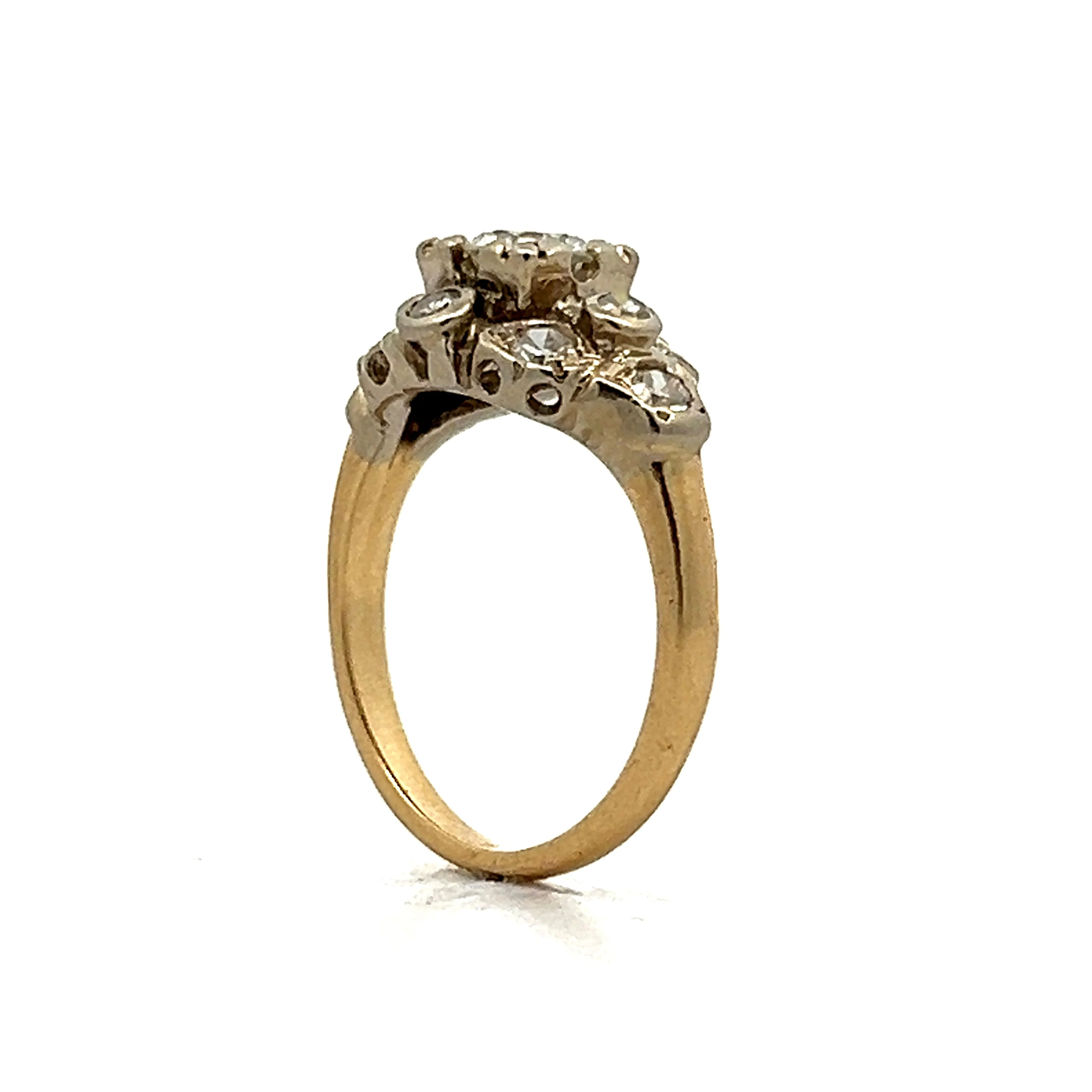 .46 Vintage Retro Diamond Engagement Ring in Yellow & White Gold - Image 5