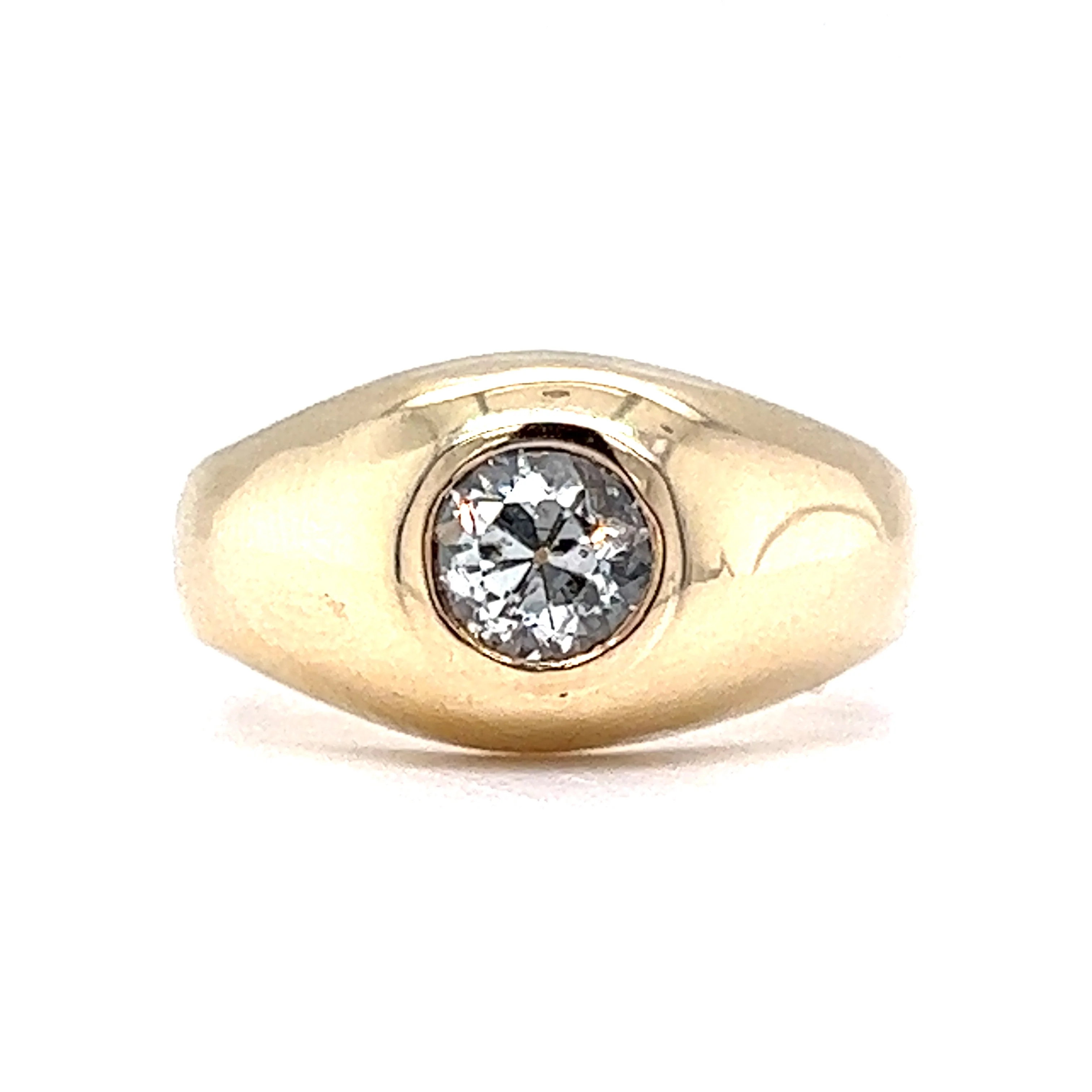 .46 Vintage Old European Diamond Engagement Ring in 14k Yellow Gold