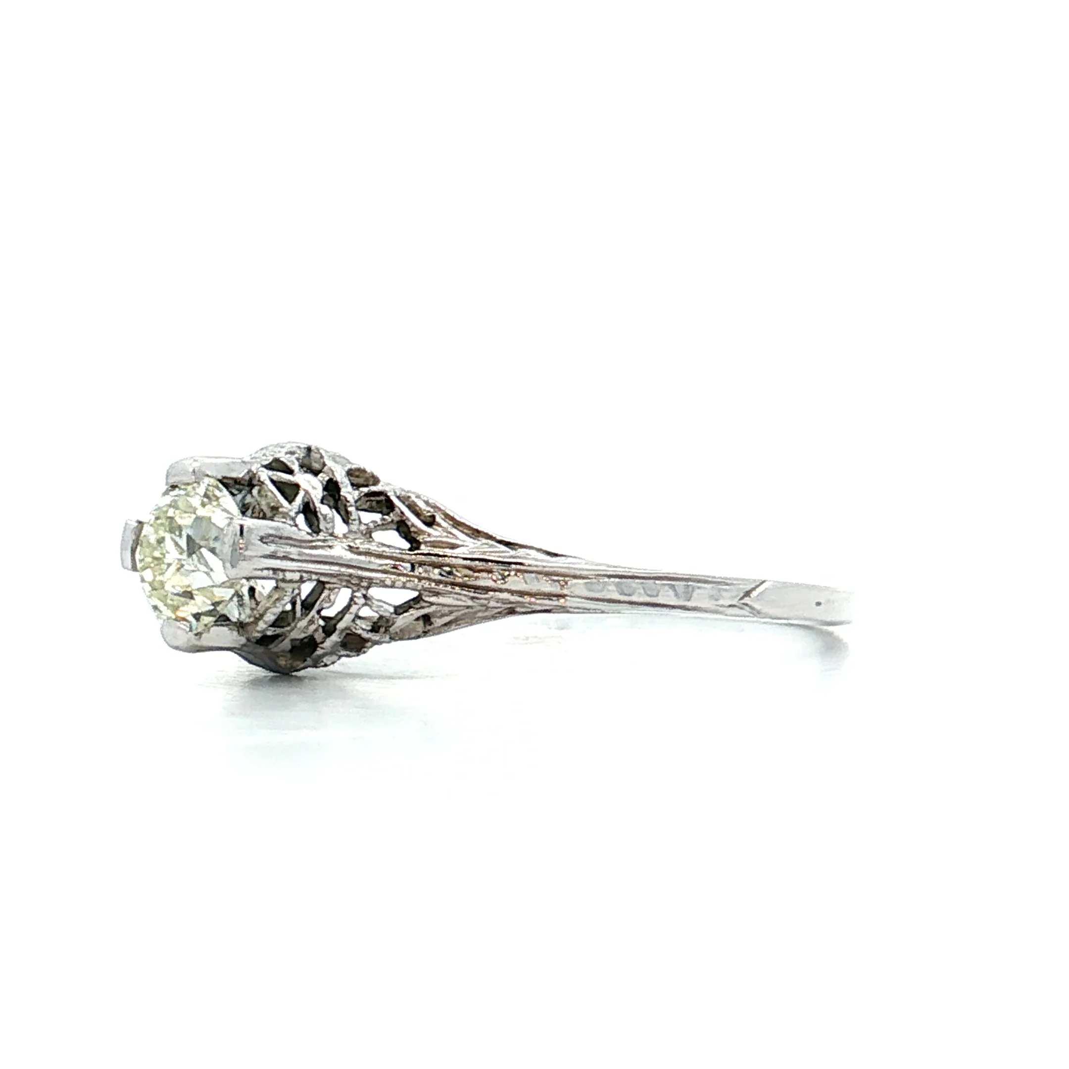 .47 Antique Old Mine Diamond Engagement Ring 18k - Image 2