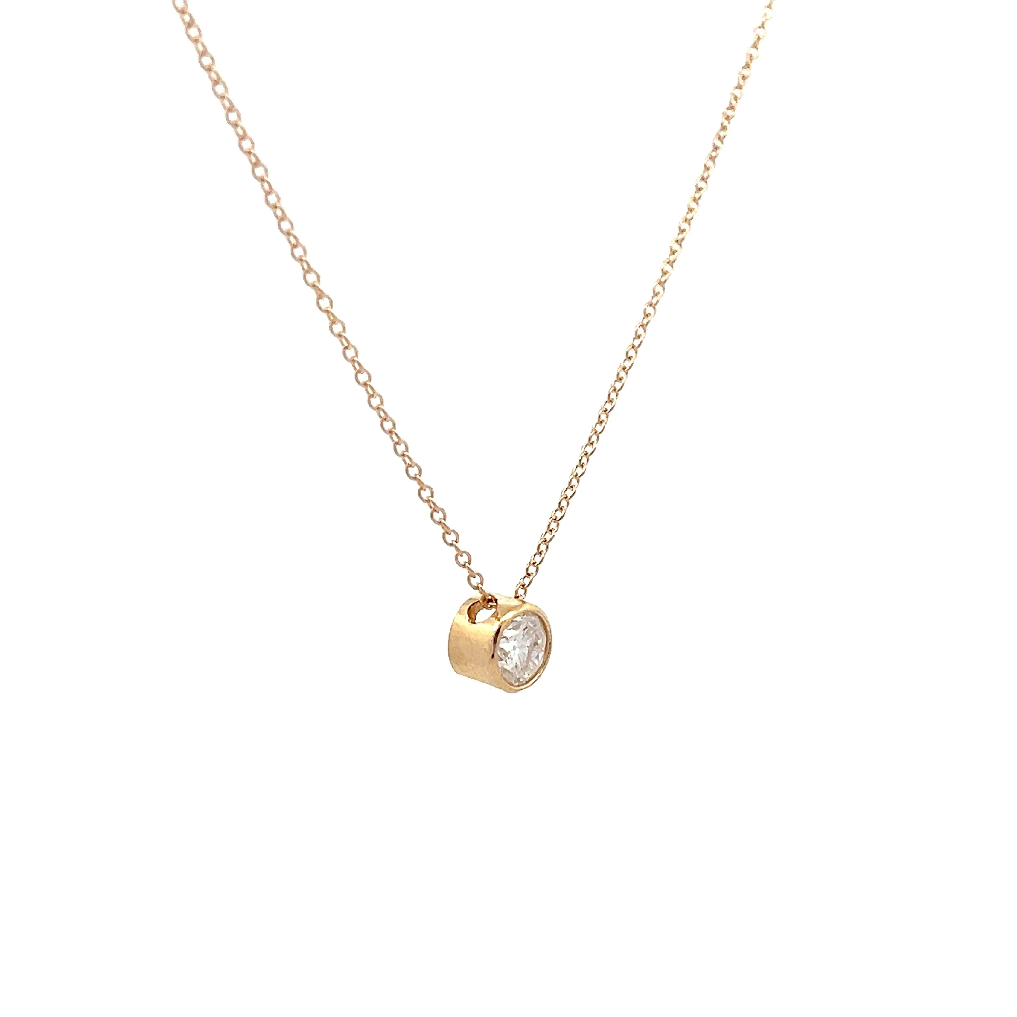 .47 Bezel Diamond Solitaire Pendant in 14k - Image 3