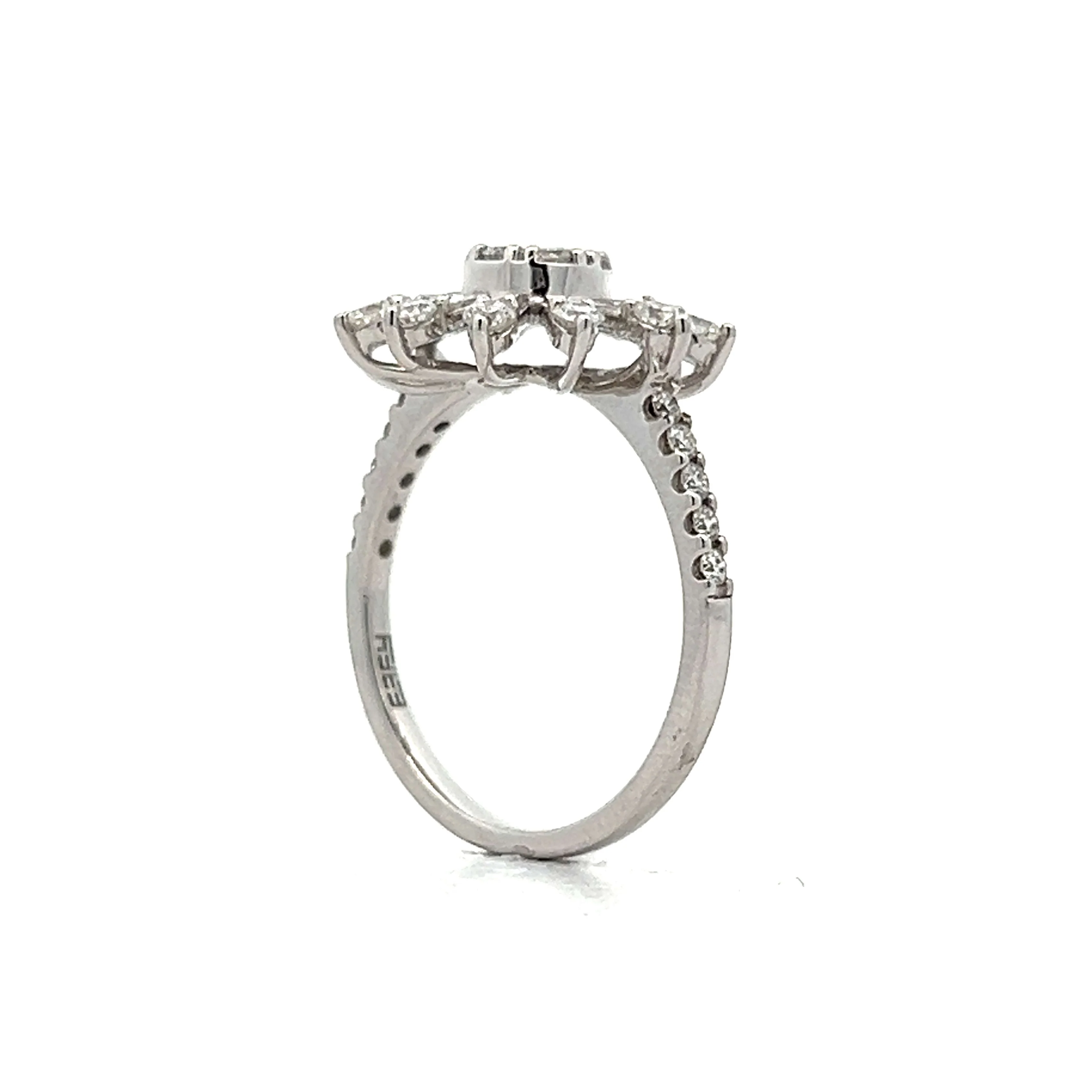 .47 Diamond Sunburst Cocktail Ring in 14k White Gold - Image 5