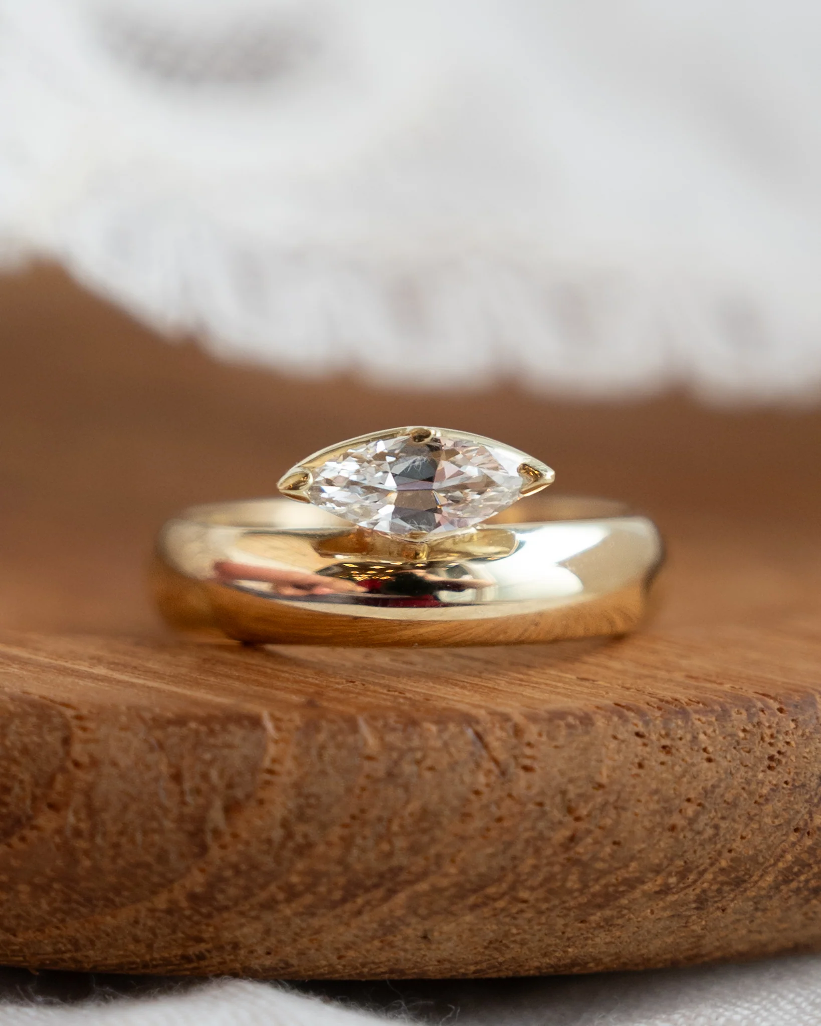 .47 Marquise Diamond Engagement Ring in 14k Yellow Gold - Image 6