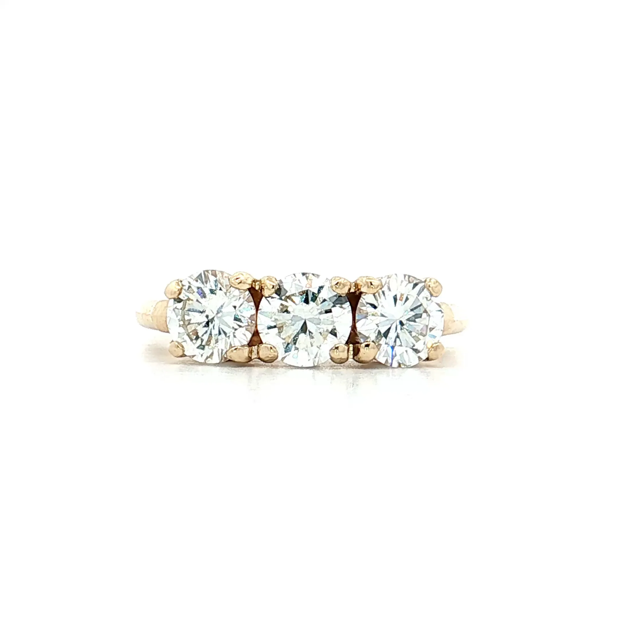 .47 Three Stone Diamond Engagement Ring 10k Yellow Gold