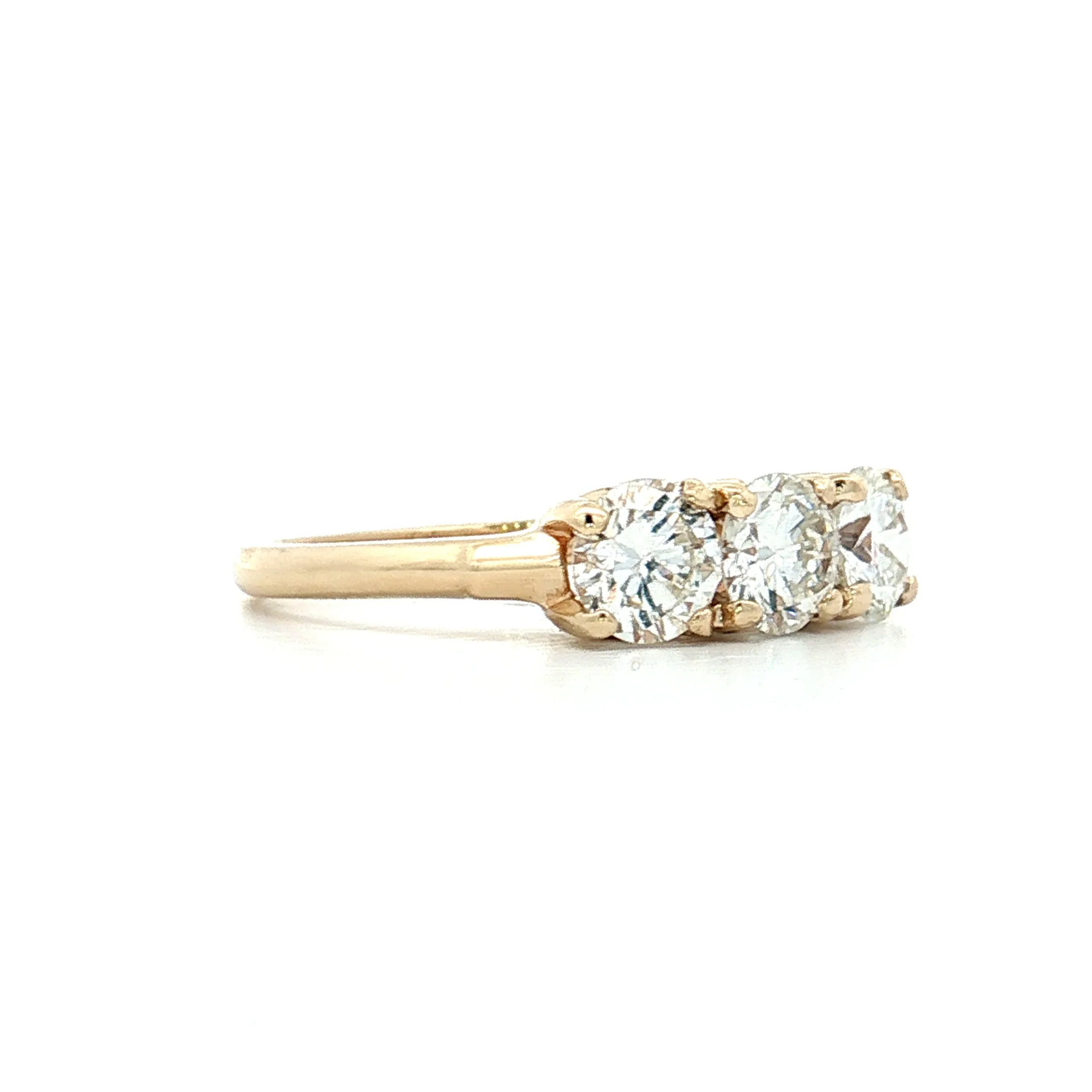 .47 Three Stone Diamond Engagement Ring 10k Yellow Gold - Image 3