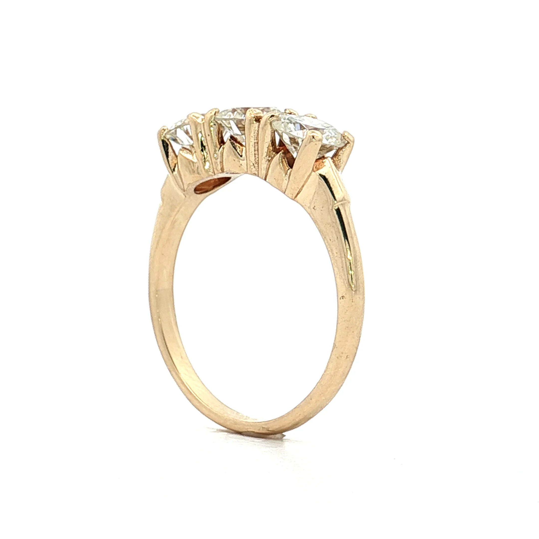 .47 Three Stone Diamond Engagement Ring 10k Yellow Gold - Image 5