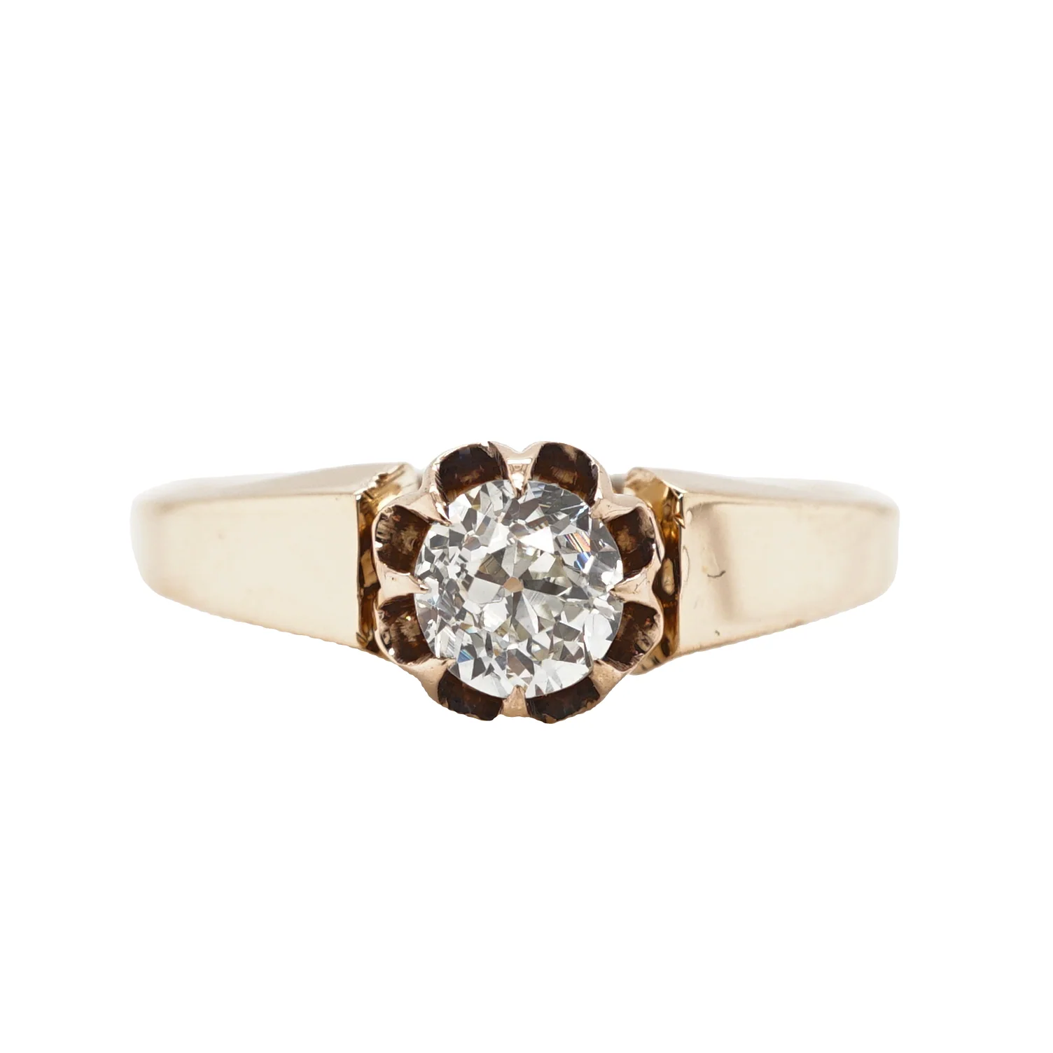 .47 Victorian Diamond Engagement Ring in 14K Rose Gold