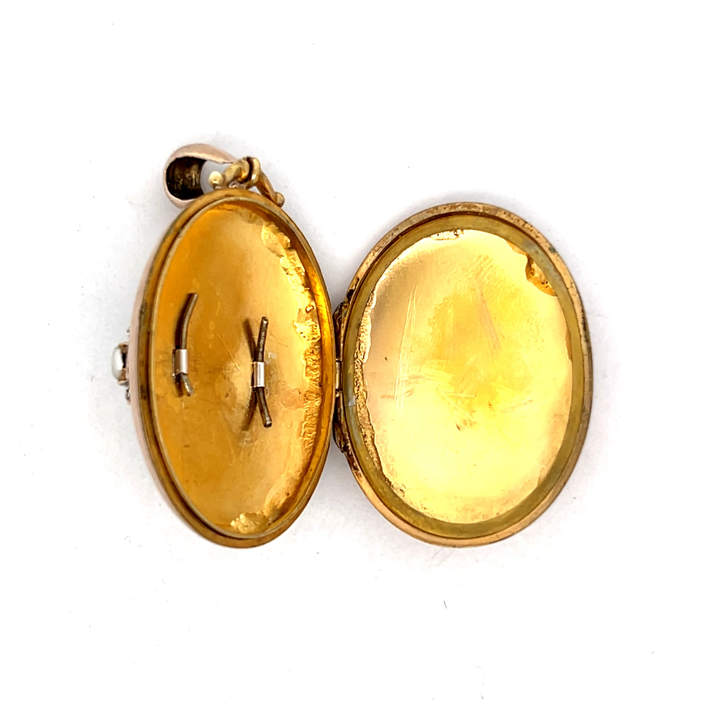 .48 Antique Victorian Diamond & Turquoise Pendant in 10K - Image 3