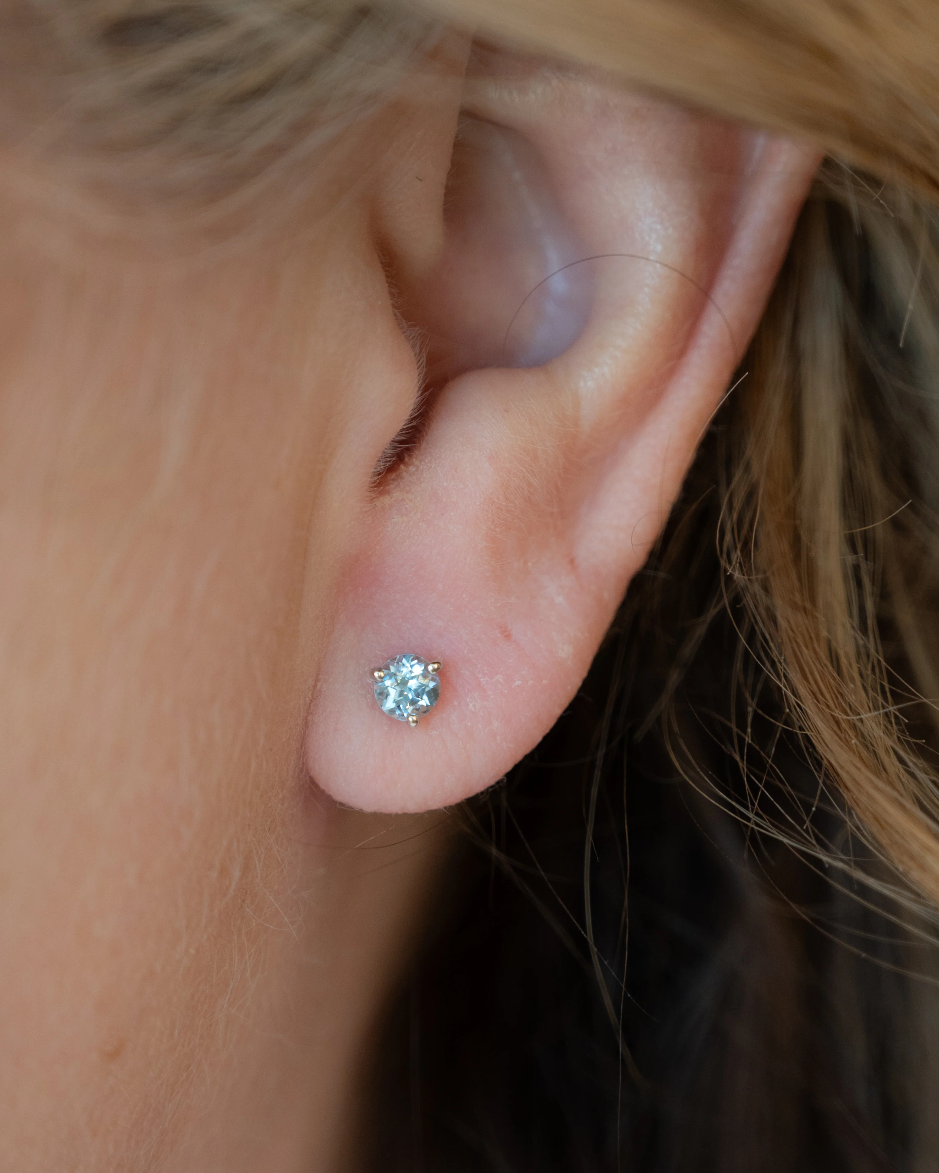 .48 Aquamarine Stud Earrings in 14k White Gold - Image 5