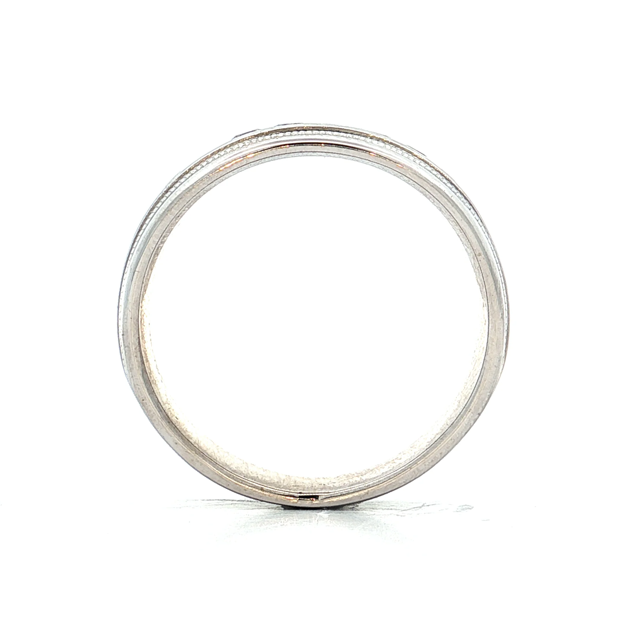 .48 Mens Diamond Channel Set Band 14k White Gold - Image 4