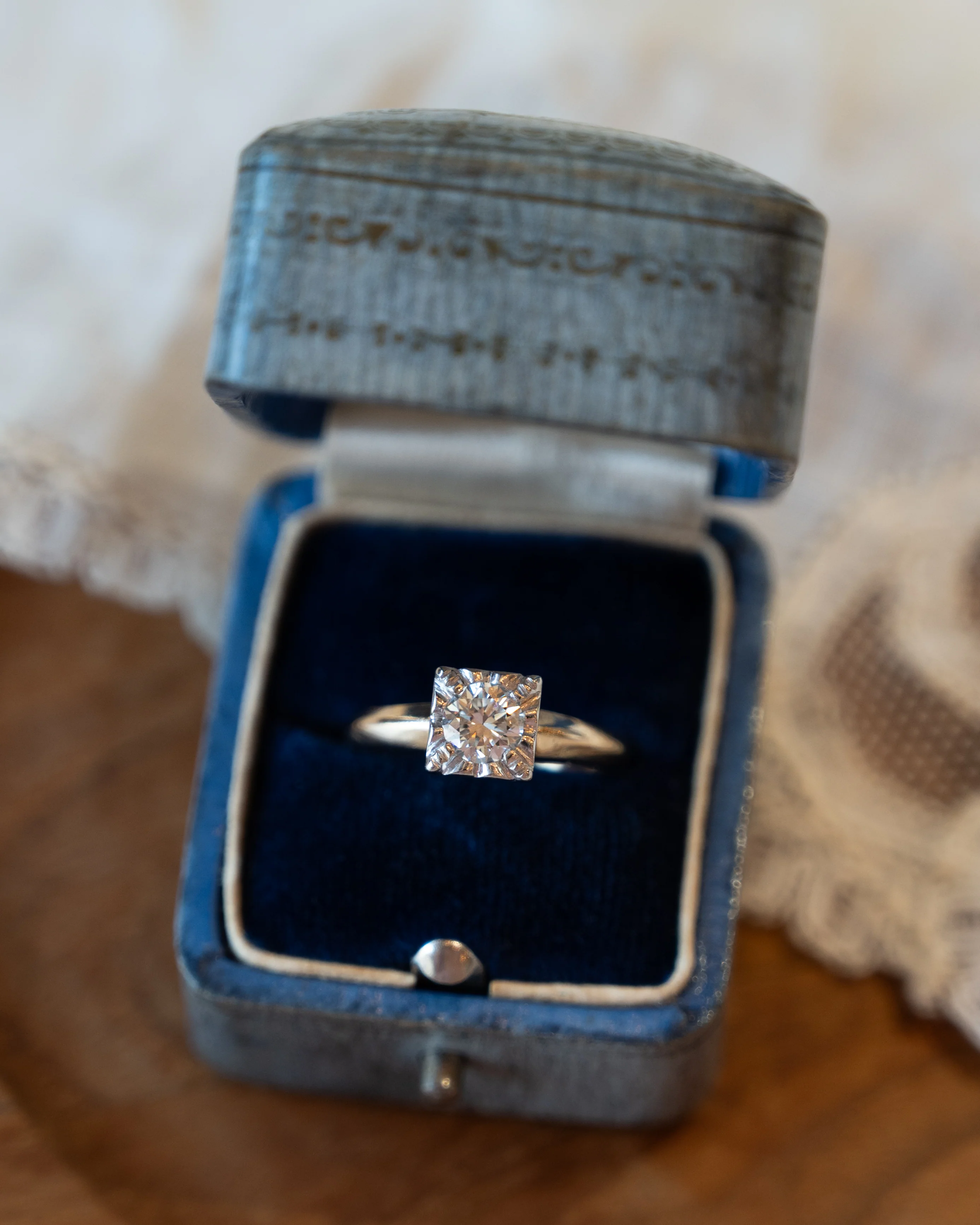 .48 Vintage Retro Diamond Engagement Ring 14k - Image 6