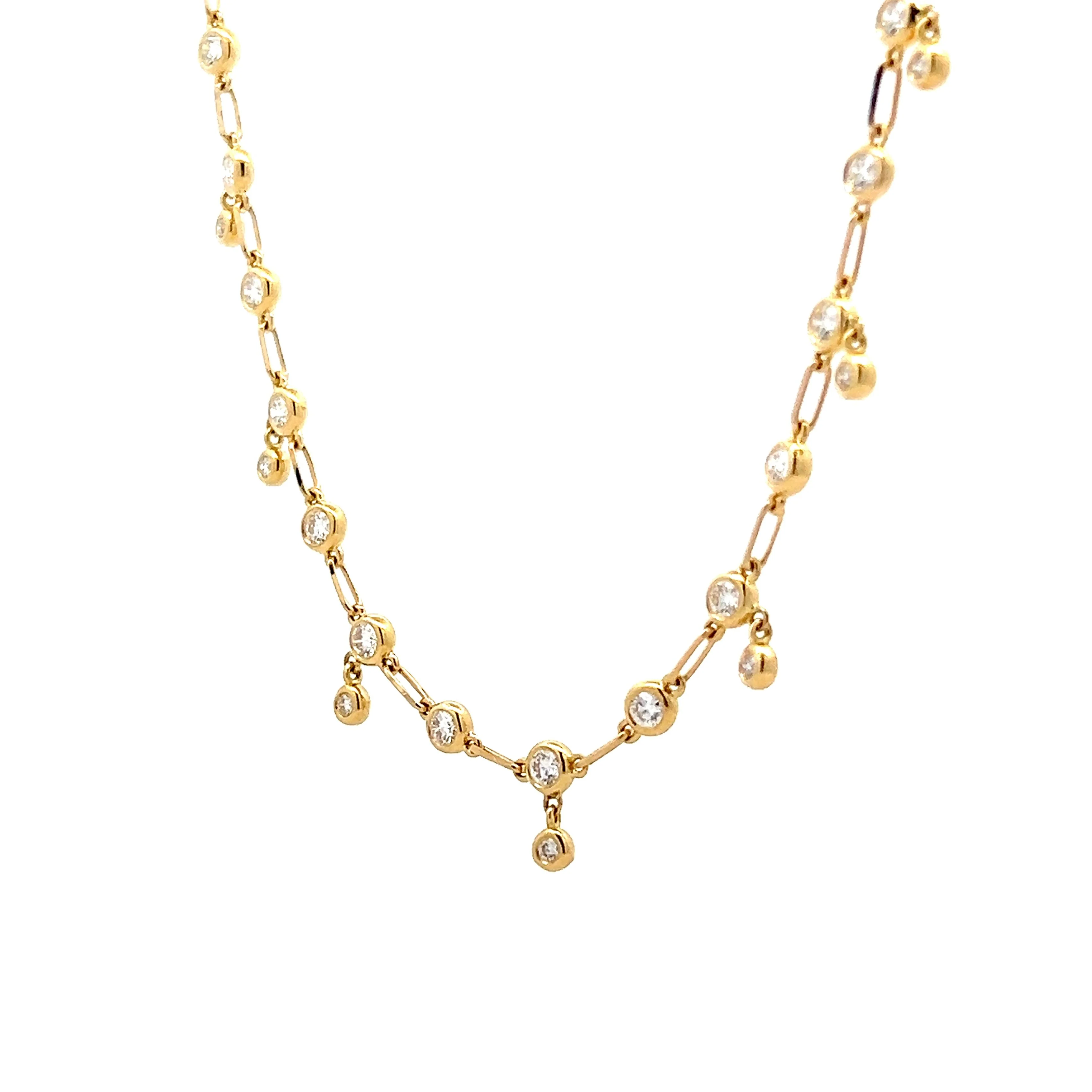 .49 Bezel Diamond Drop Necklace in 18k Yellow Gold - Image 2