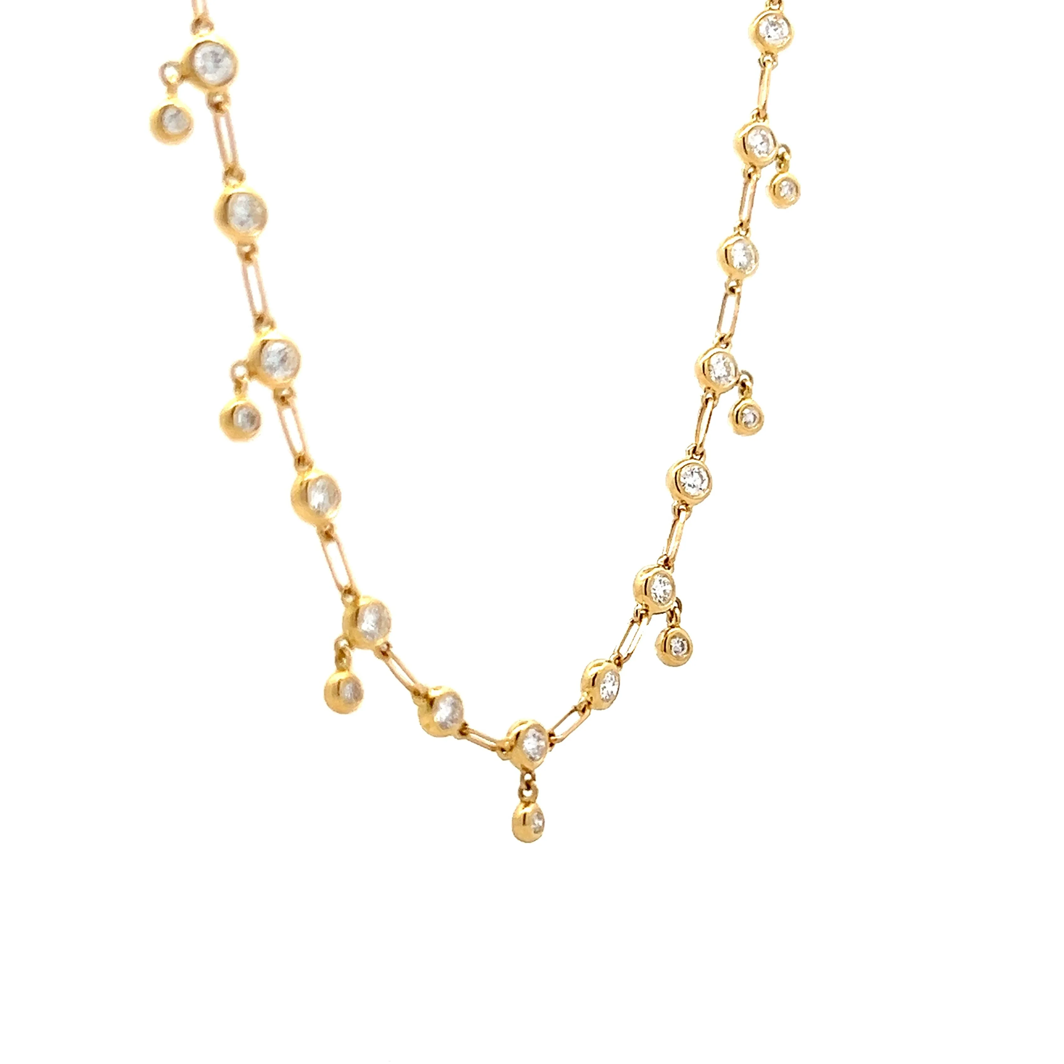 .49 Bezel Diamond Drop Necklace in 18k Yellow Gold - Image 3