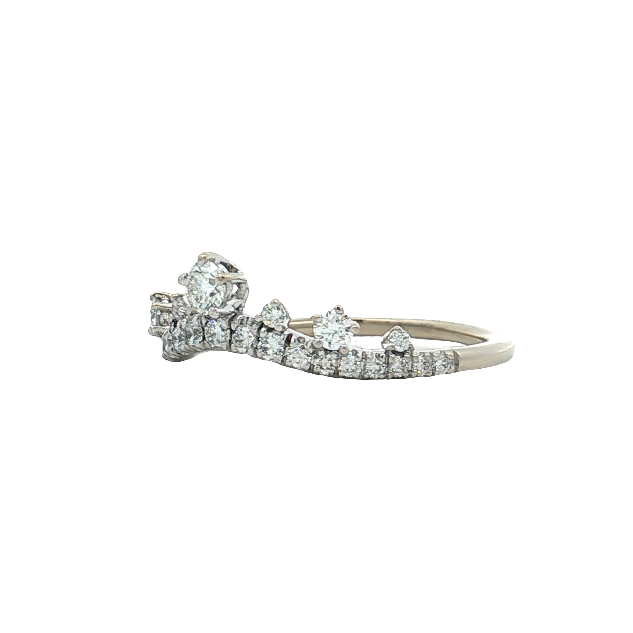 .49 Diamond Tiara Wedding Band 14k White Gold - Image 2