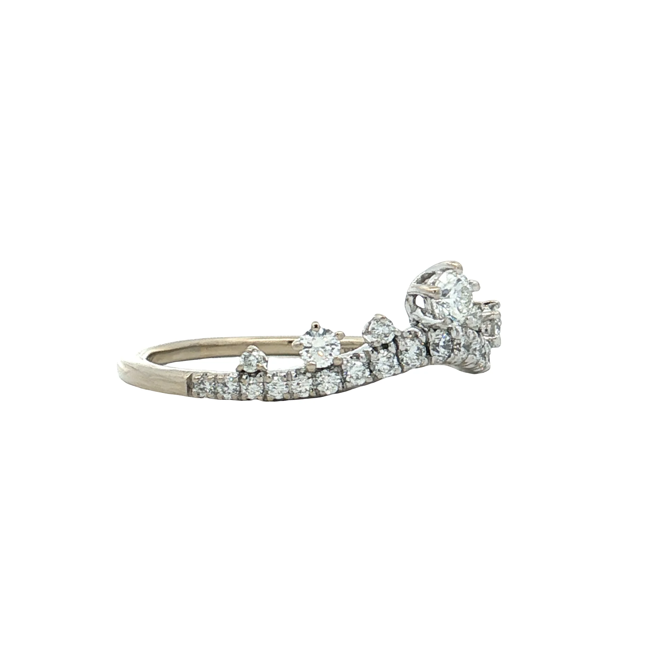 .49 Diamond Tiara Wedding Band 14k White Gold - Image 3
