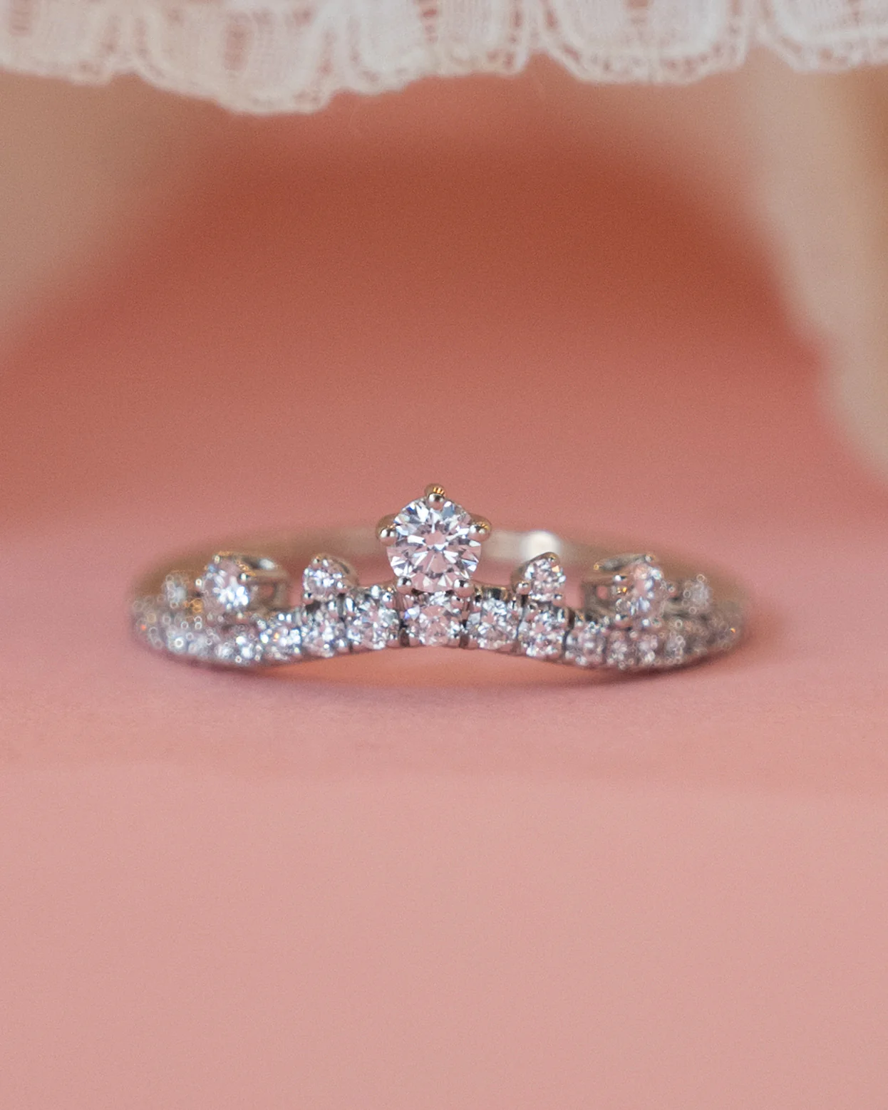 .49 Diamond Tiara Wedding Band 14k White Gold - Image 7