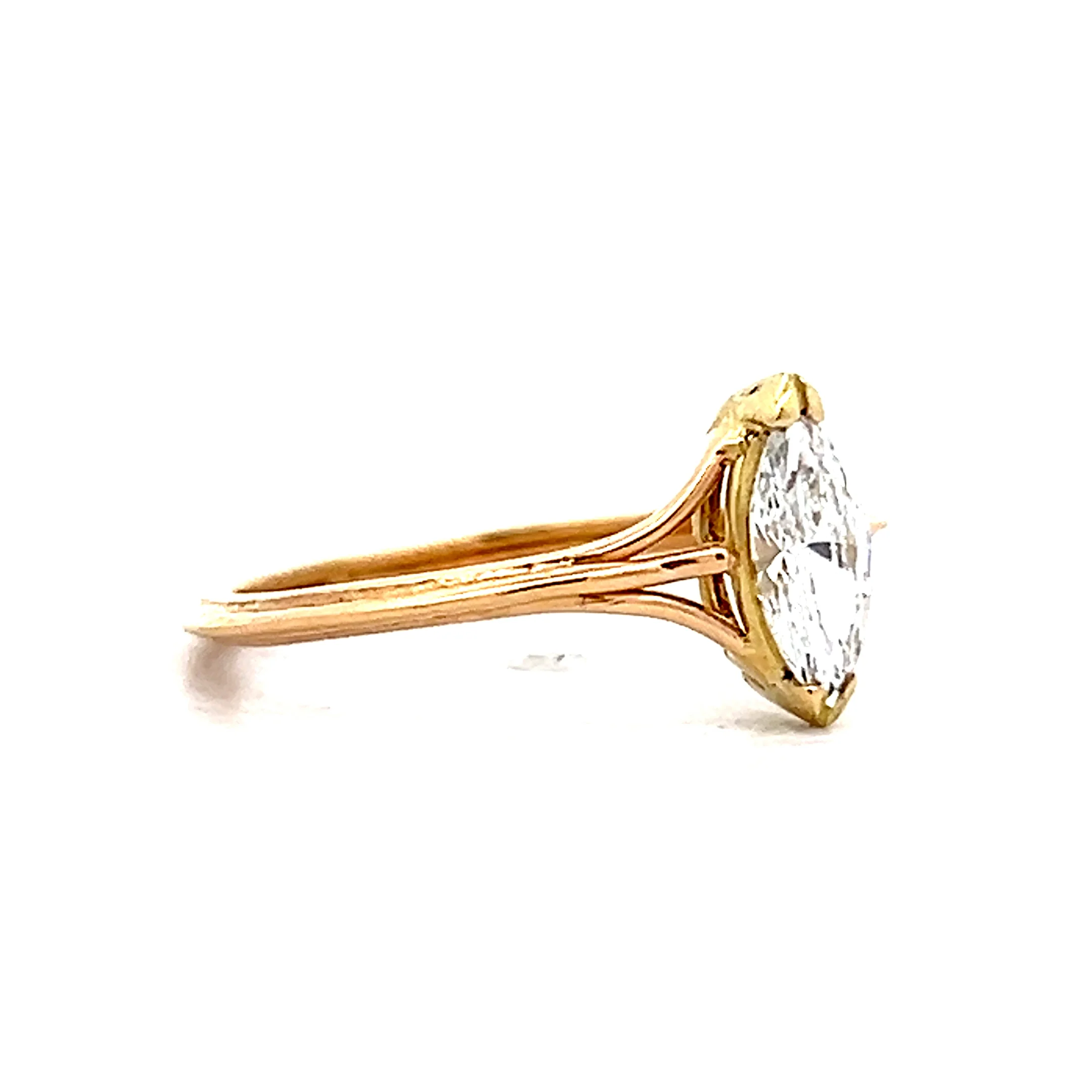 .49 Marquise Diamond Solitaire Engagement Ring 18k - Image 3