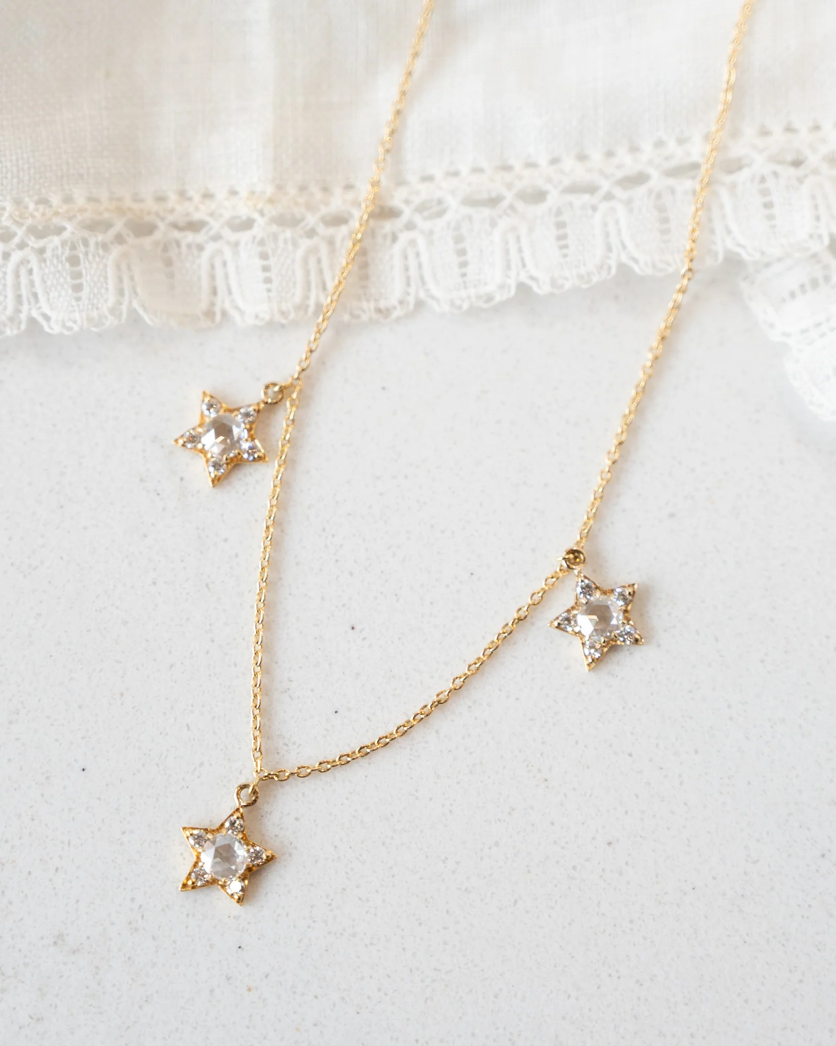 .49 Rose Cut Diamond Necklace in 18k Yellow Gold - Image 5