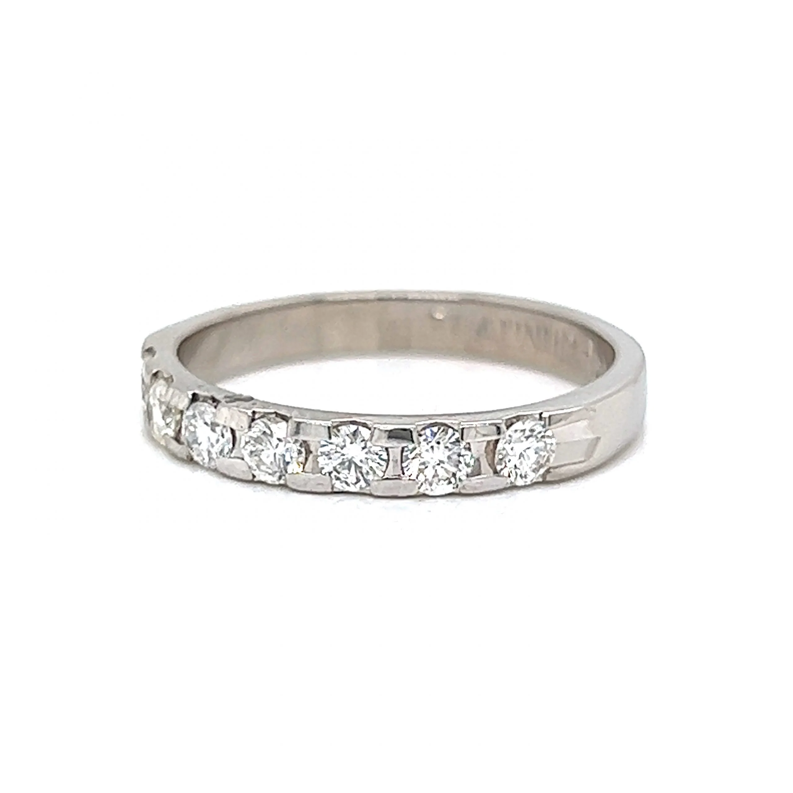 .49 Round Brilliant Diamond Wedding Band in Platinum - Image 2