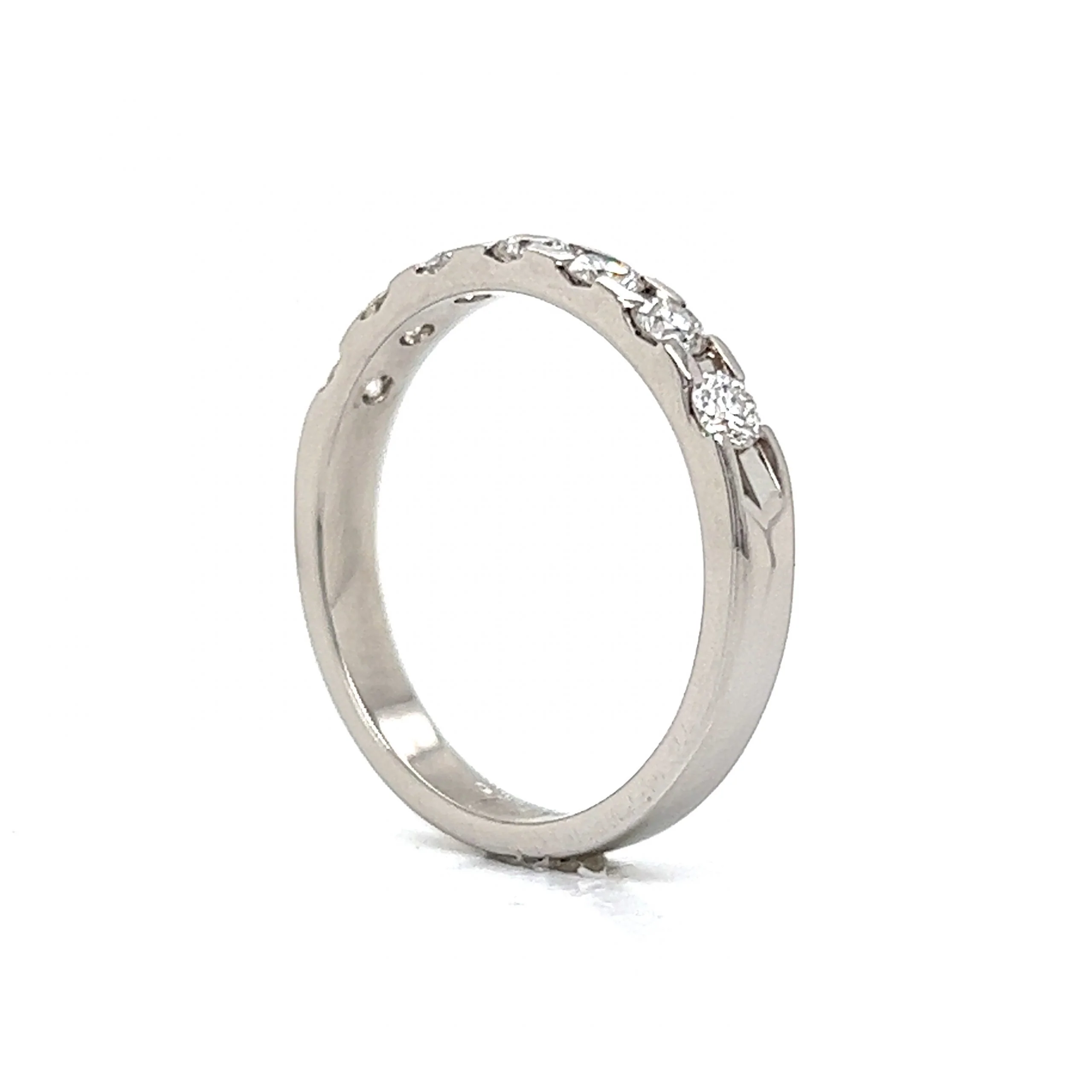 .49 Round Brilliant Diamond Wedding Band in Platinum - Image 5