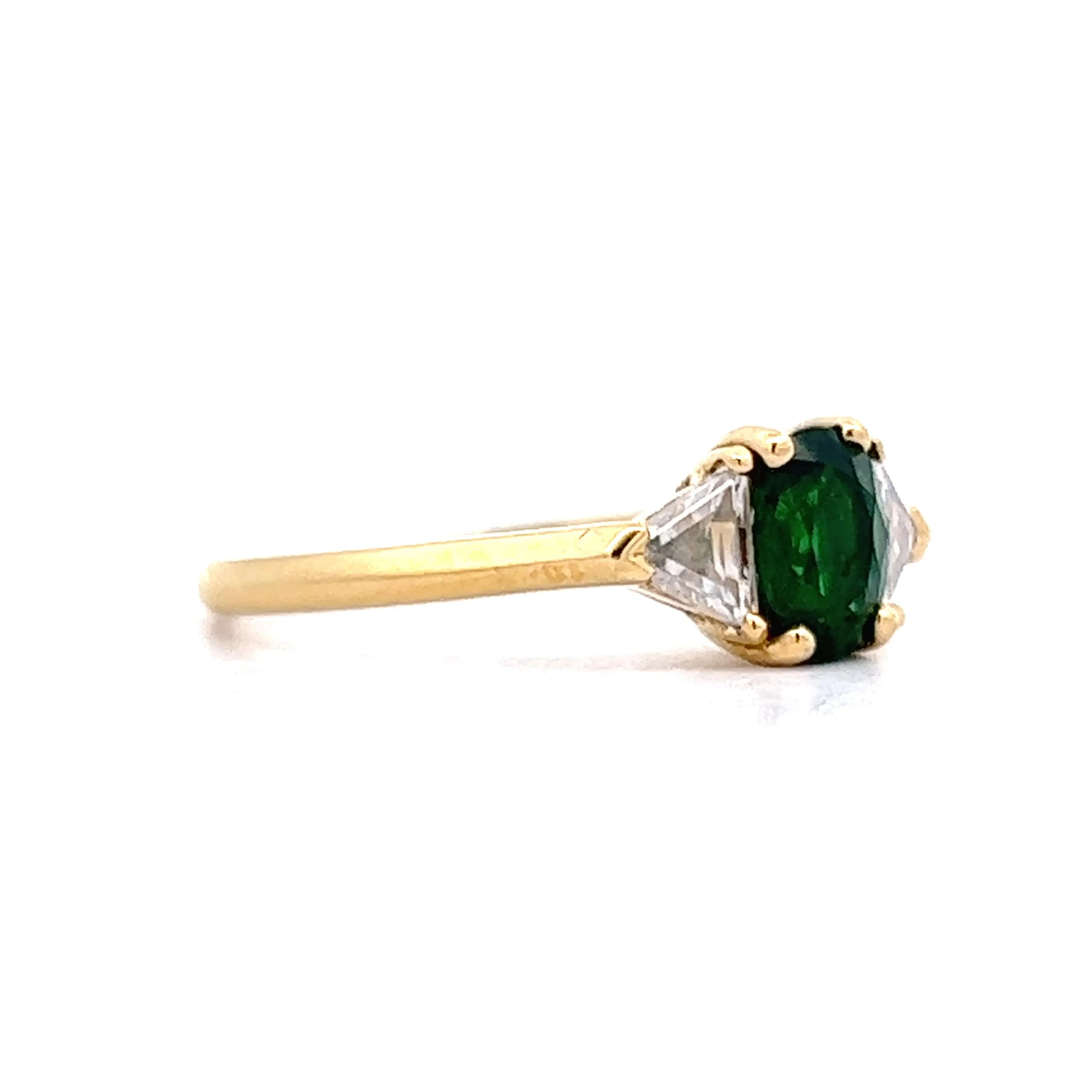 .49 Tsavorite Garnet Three Stone Engagement Ring - Image 3