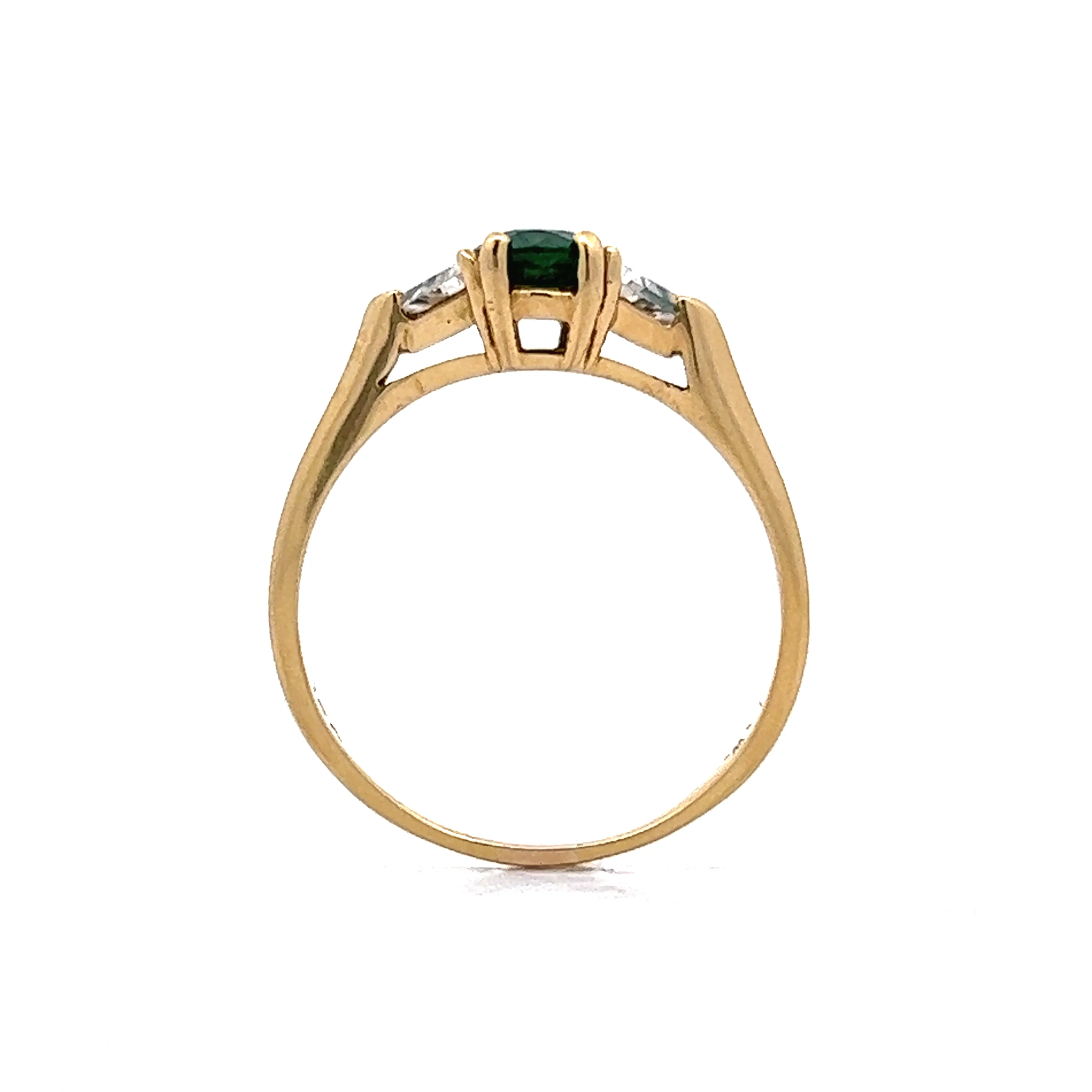 .49 Tsavorite Garnet Three Stone Engagement Ring - Image 4