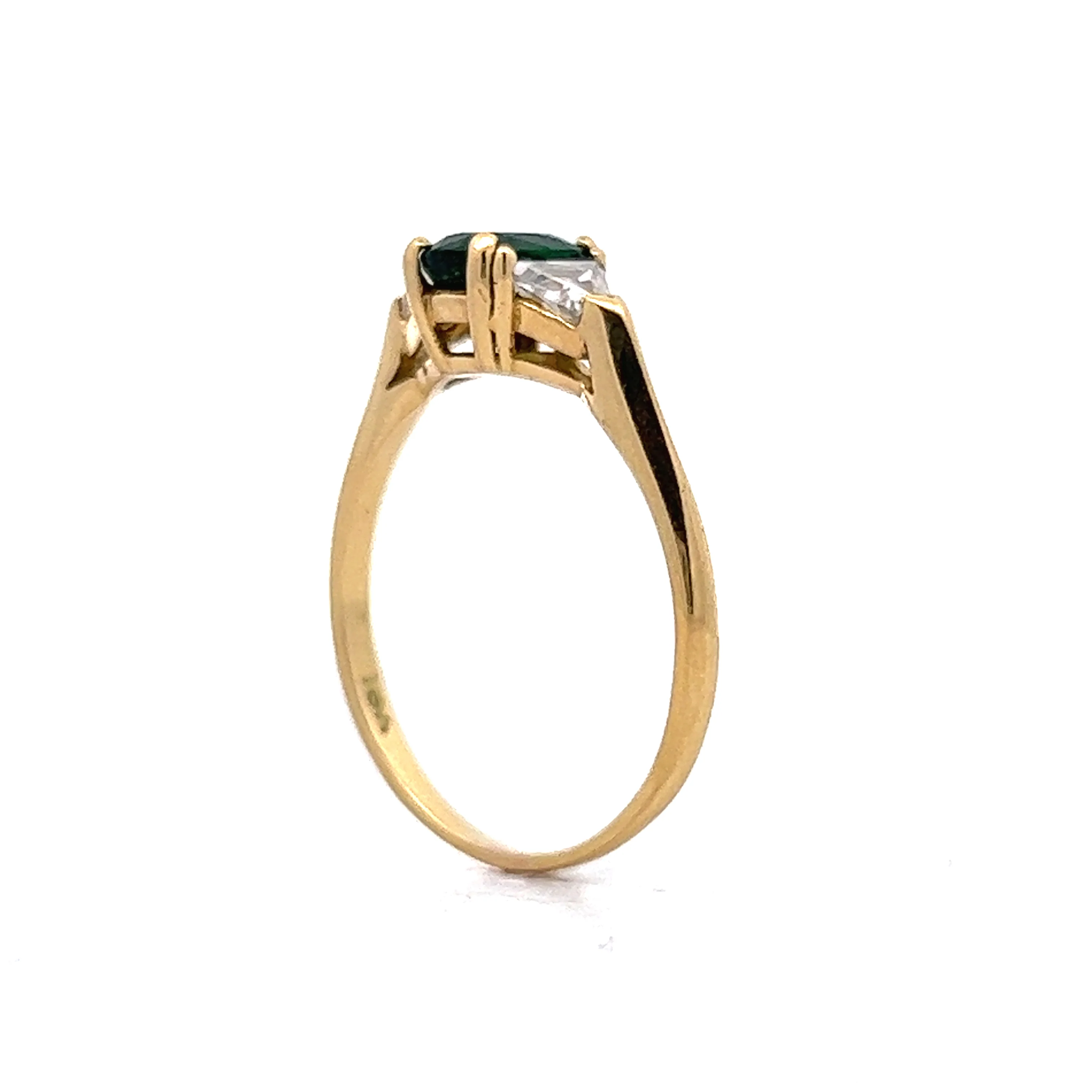 .49 Tsavorite Garnet Three Stone Engagement Ring - Image 5