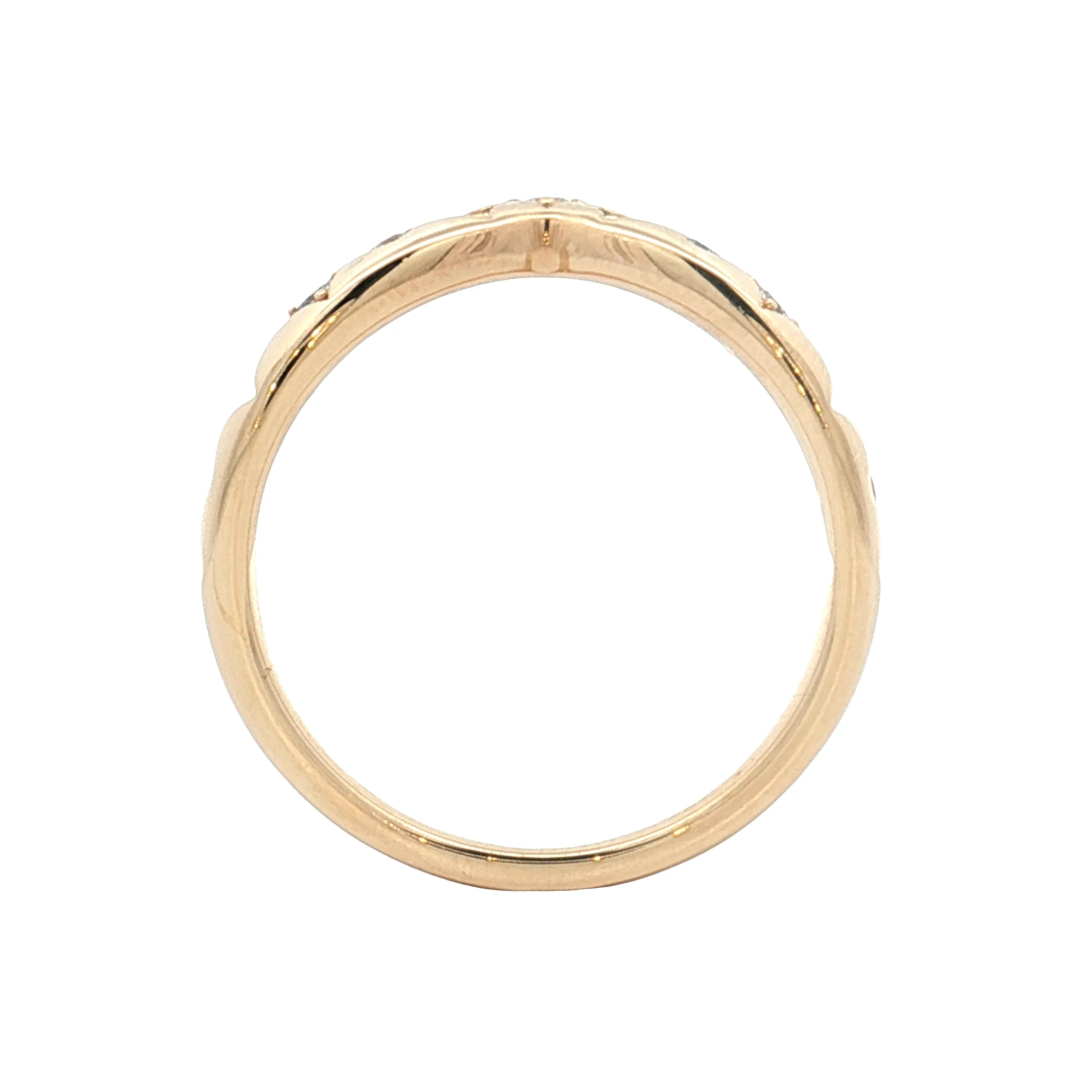 .49 V Shaped Diamond Contour Wedding Band 14k - Image 4