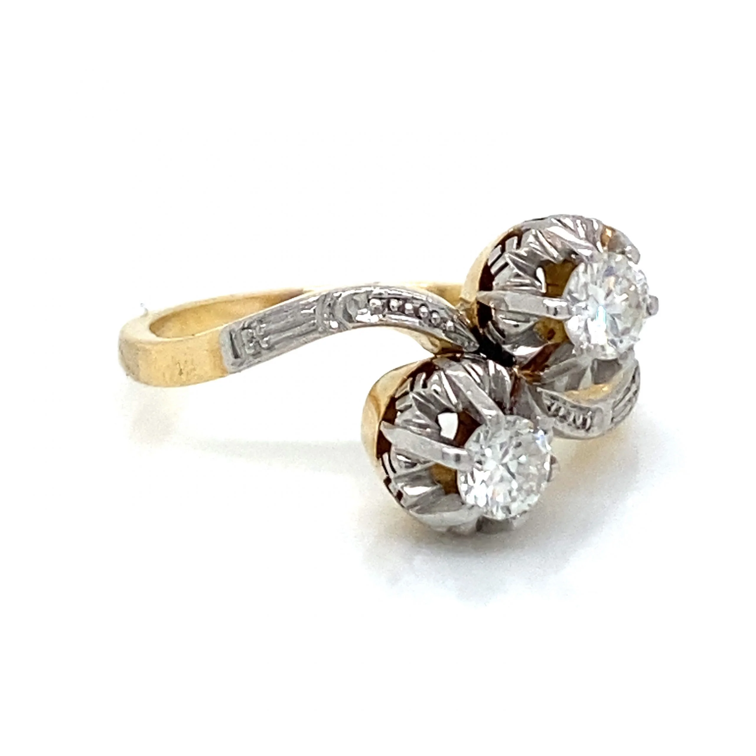 .49 Vintage 1950's Diamond Passby Ring in 18K Yellow & White Gold - Image 3