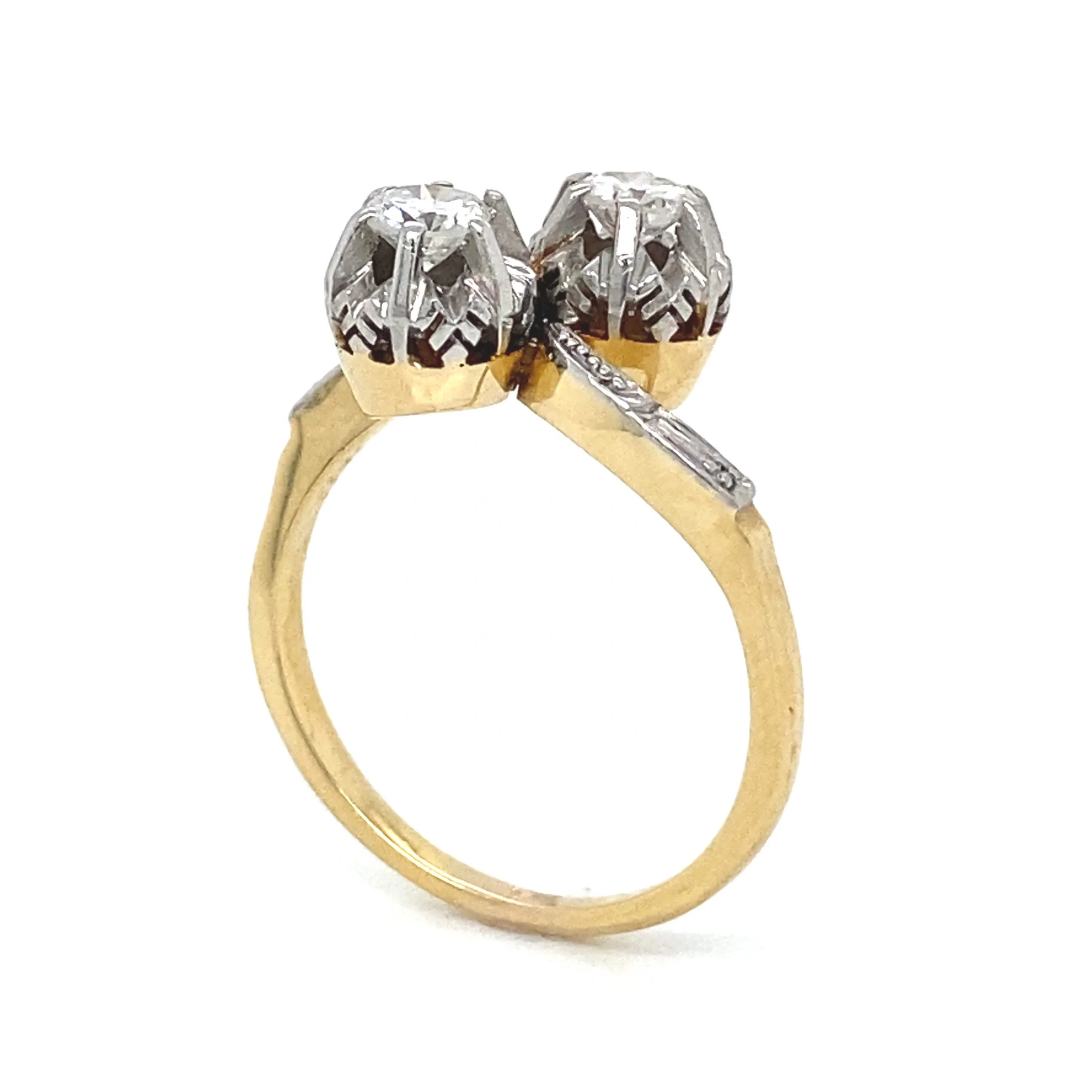 .49 Vintage 1950's Diamond Passby Ring in 18K Yellow & White Gold - Image 5