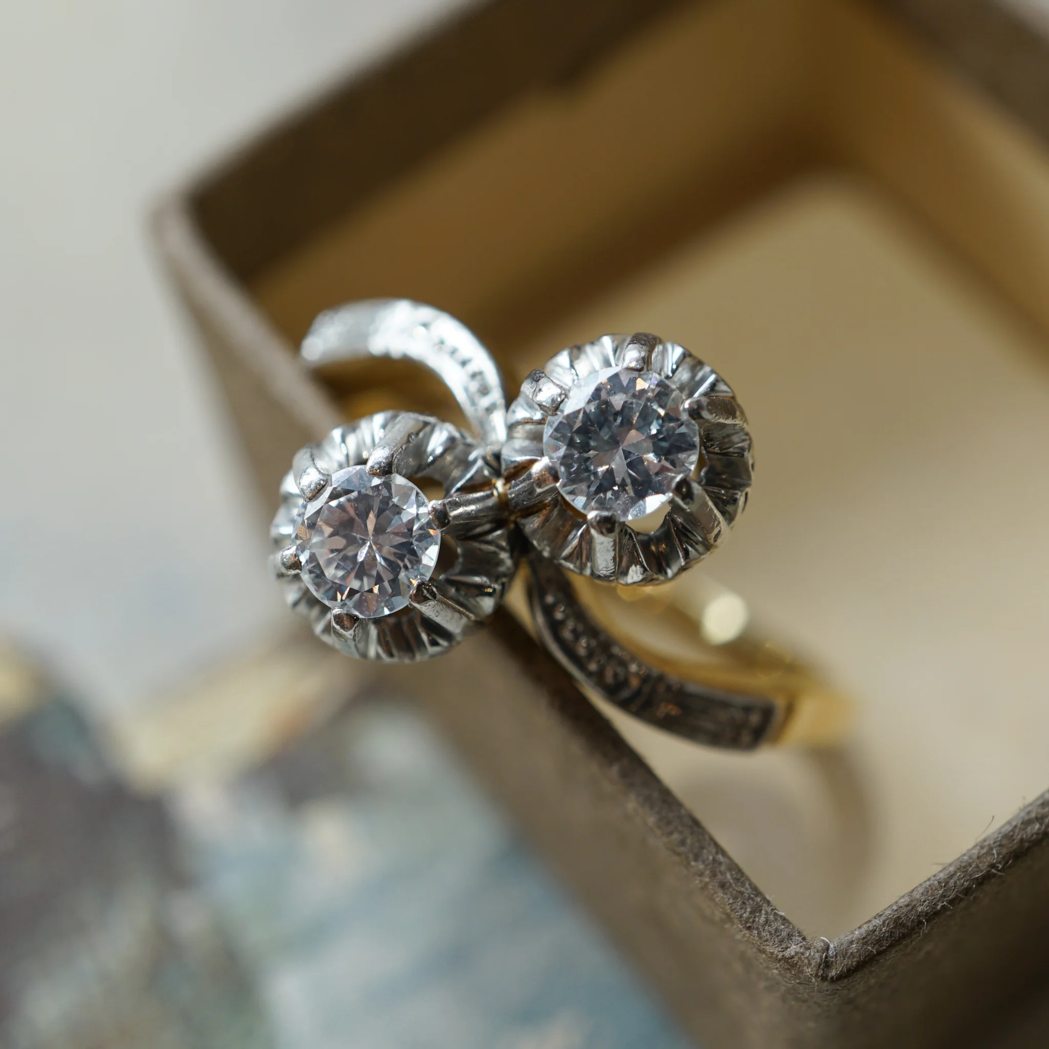 .49 Vintage 1950's Diamond Passby Ring in 18K Yellow & White Gold - Image 6