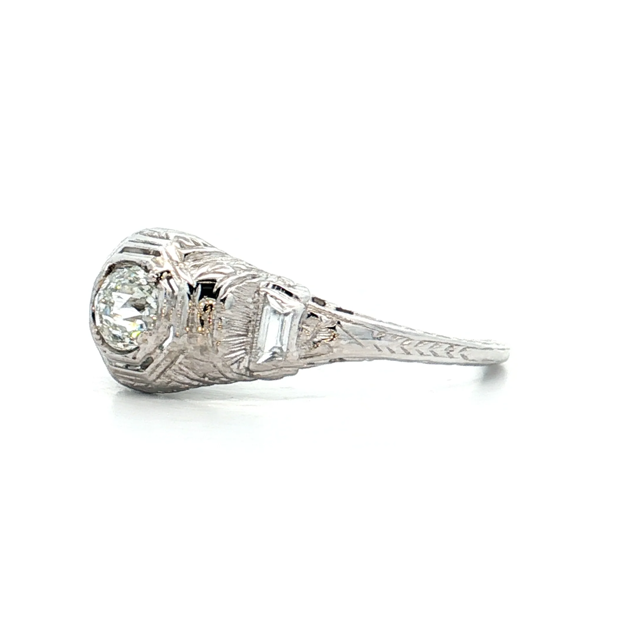 .49 Vintage Novelty Cut Diamond Engagement Ring 18k - Image 2