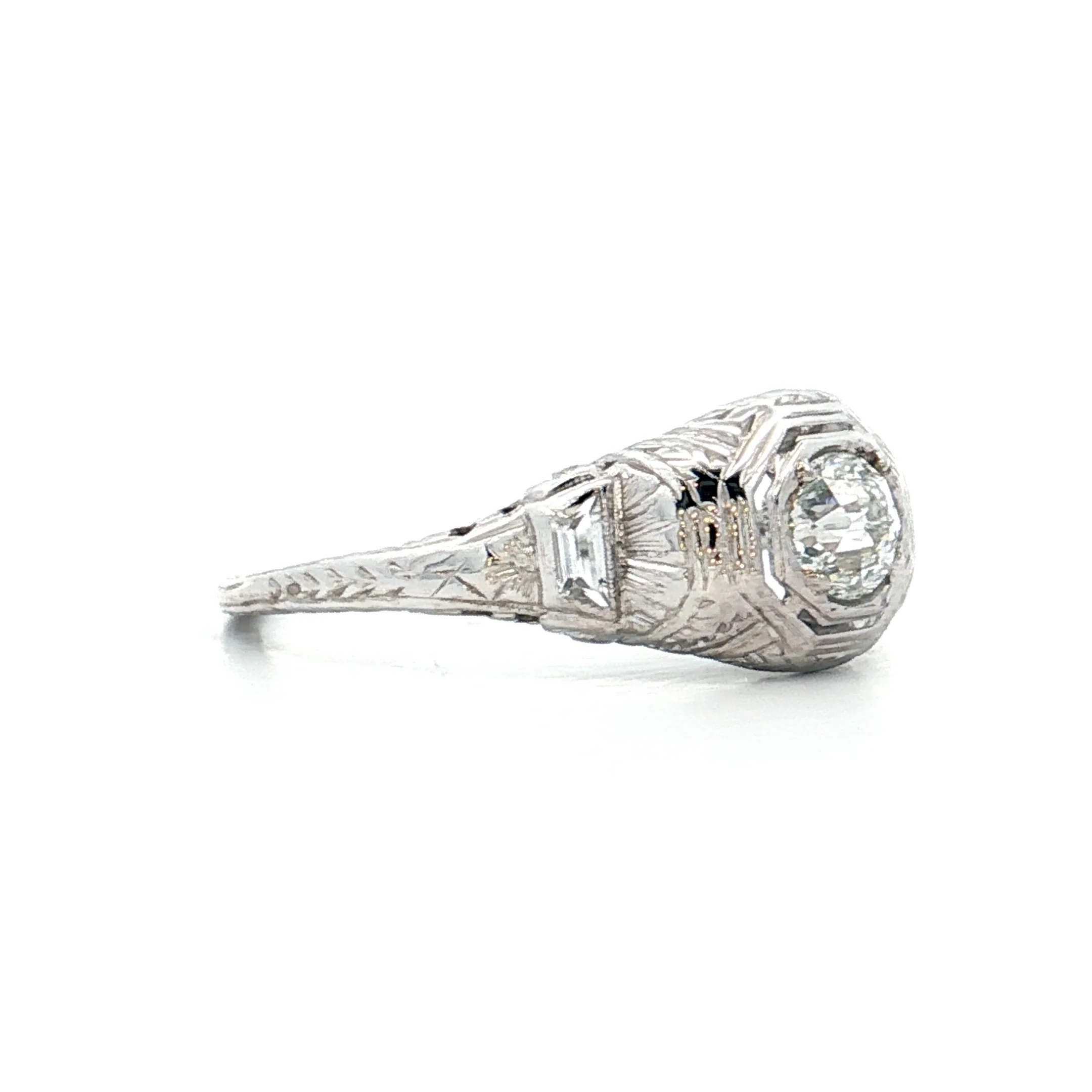 .49 Vintage Novelty Cut Diamond Engagement Ring 18k - Image 3