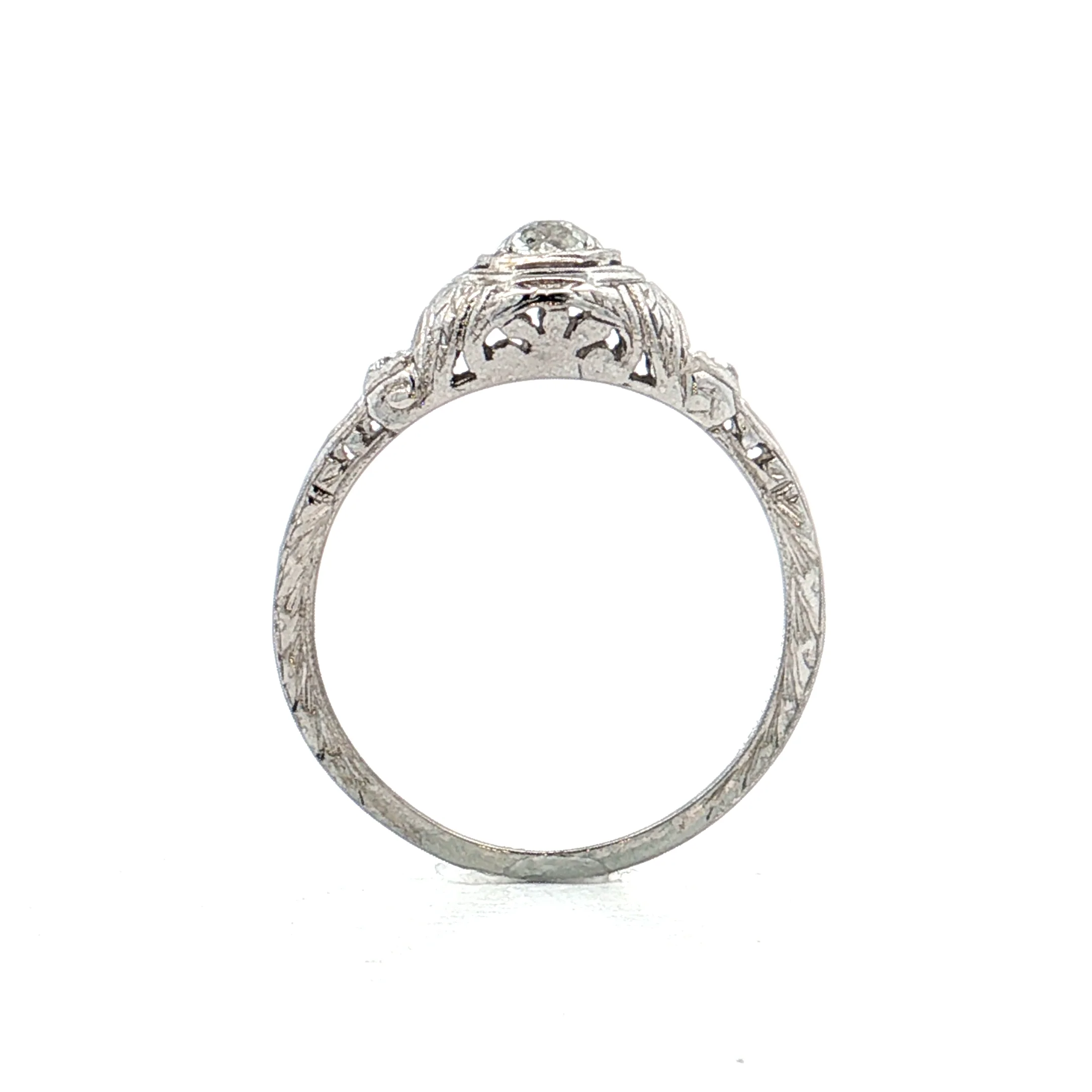 .49 Vintage Novelty Cut Diamond Engagement Ring 18k - Image 4