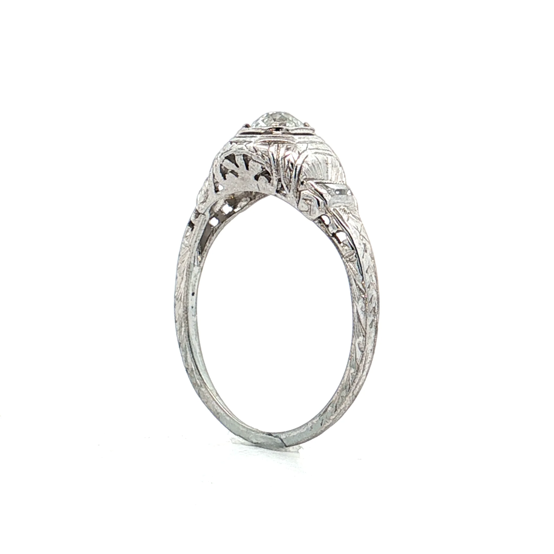 .49 Vintage Novelty Cut Diamond Engagement Ring 18k - Image 5