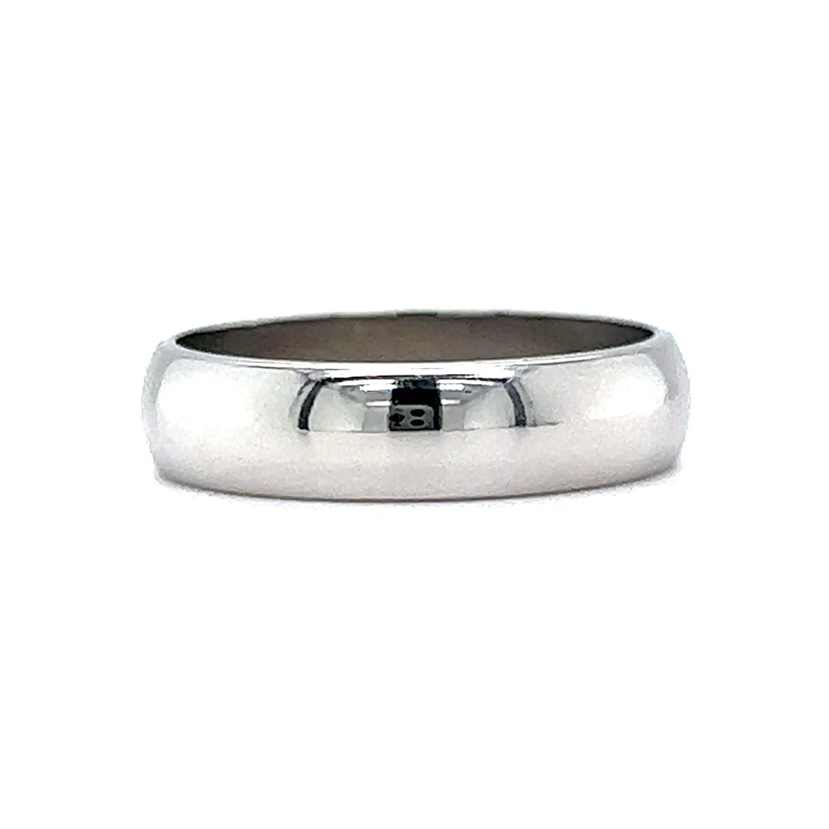4mm Classic Half Round Wedding Band in Platinum - Image 3