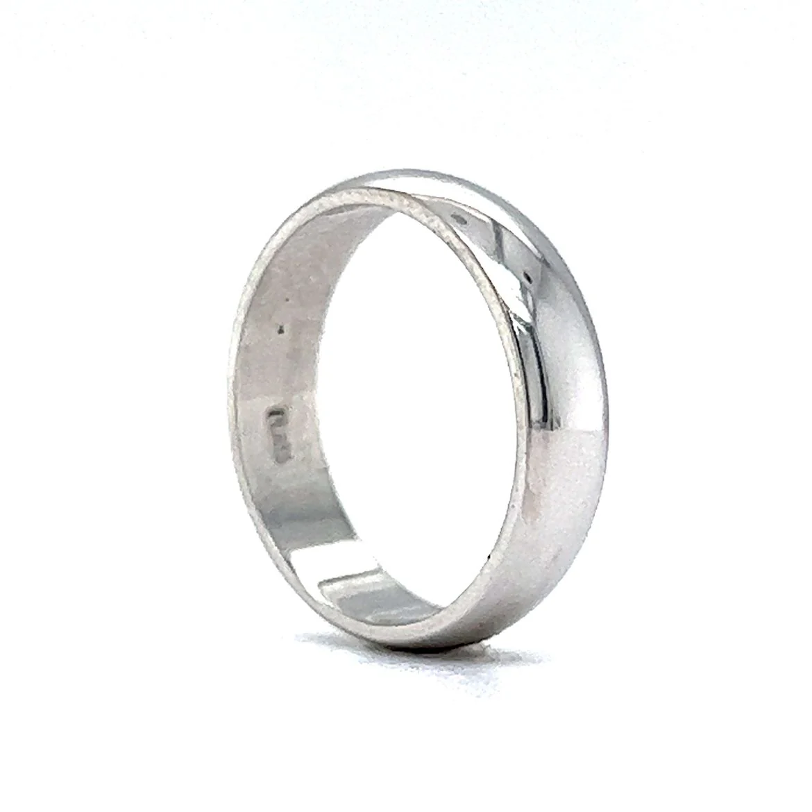 4mm Classic Half Round Wedding Band in Platinum - Image 5