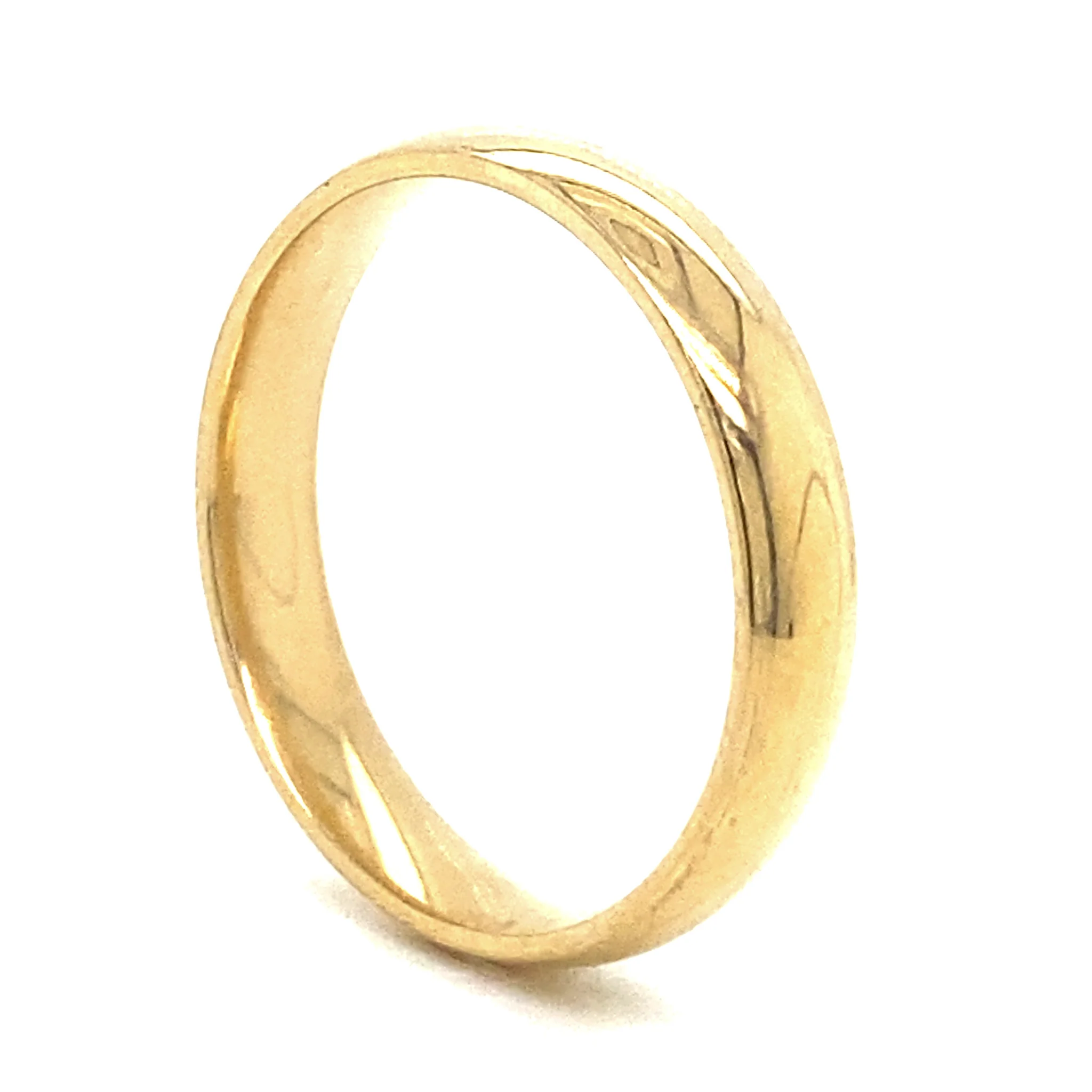 4mm Half Round Men's Wedding Band in 14k Yellow Gold - Image 3