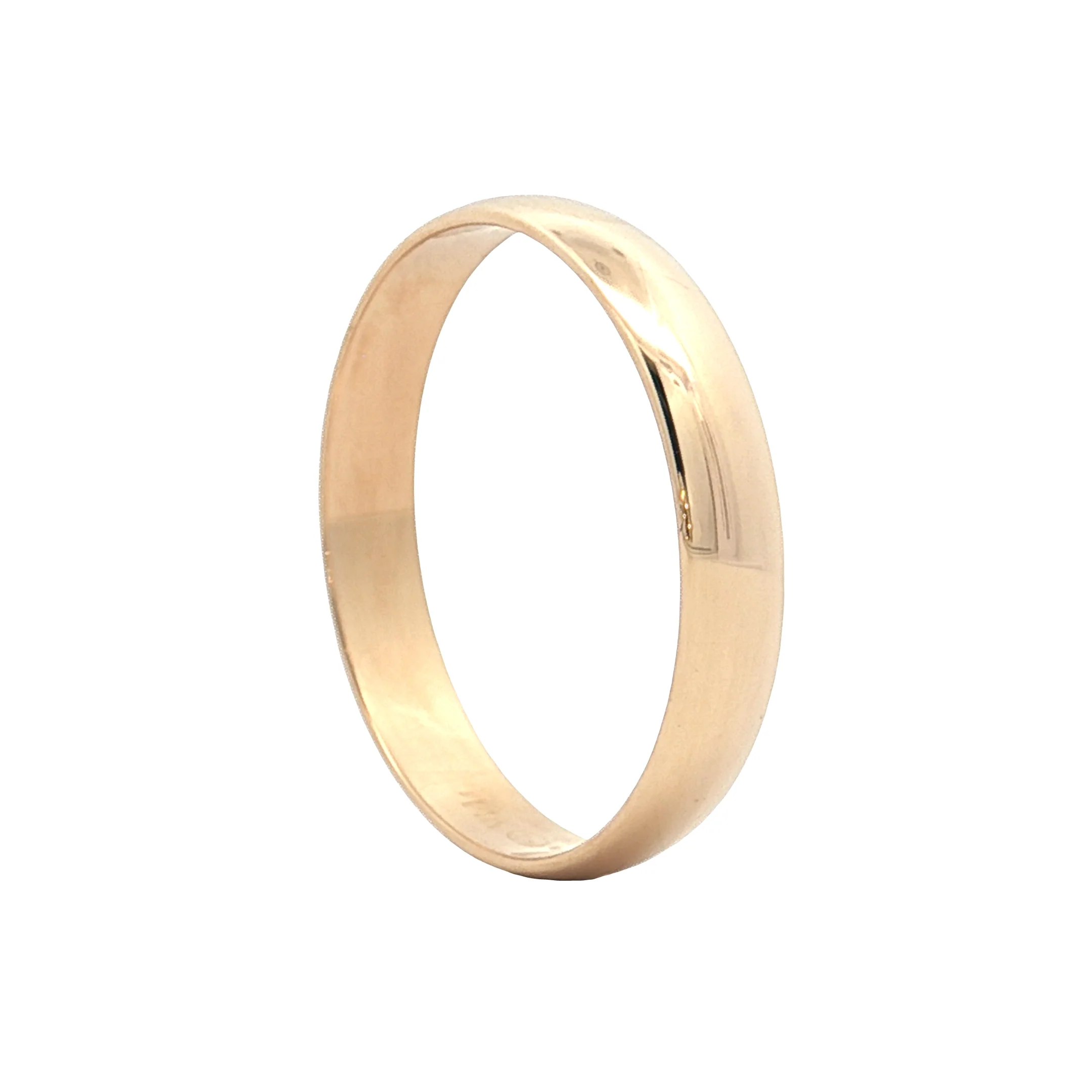 4mm Half Round Wedding Band 14k Yellow Gold - Image 5