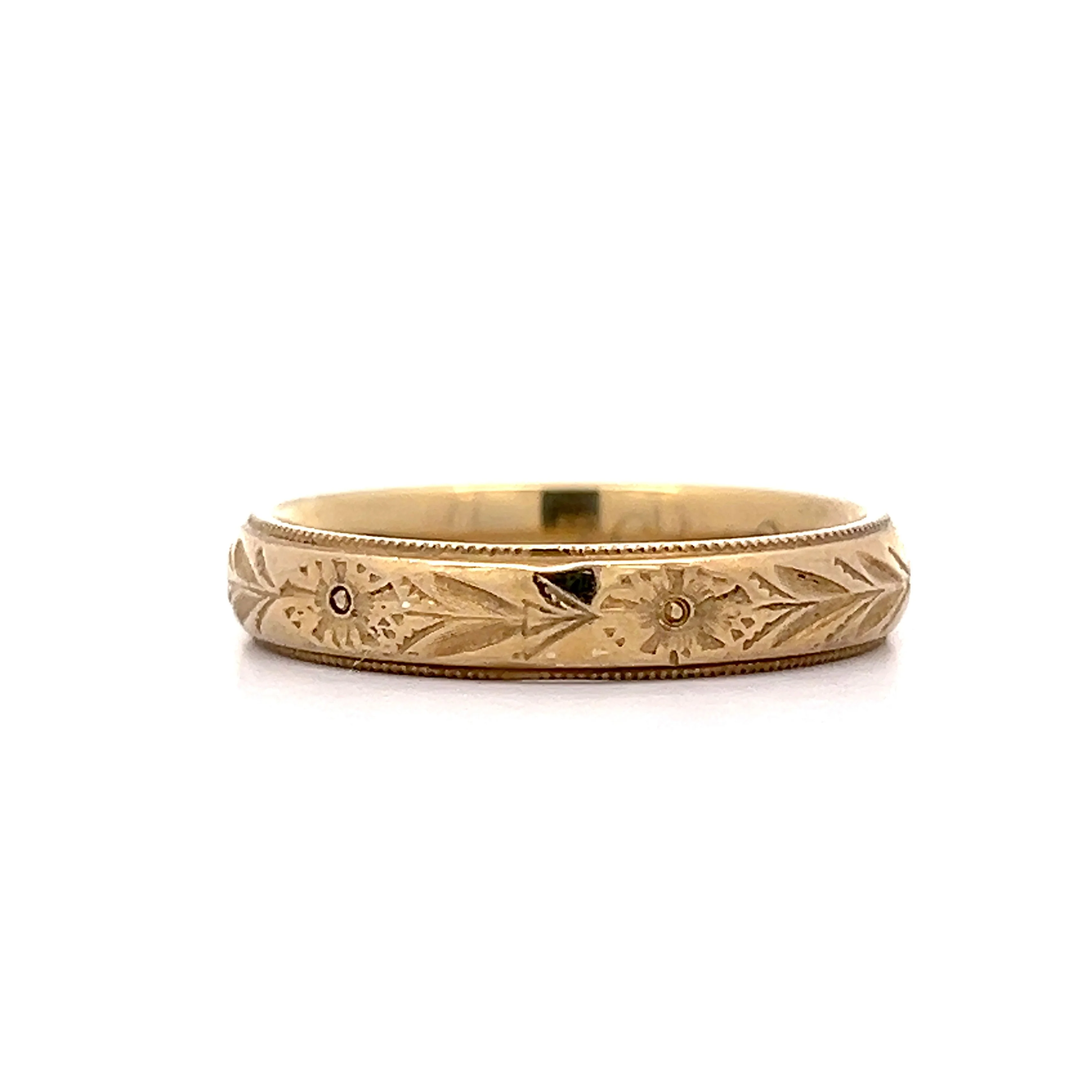 4mm Mens Edwardian Wedding Band in 14k Yellow Gold - Image 2