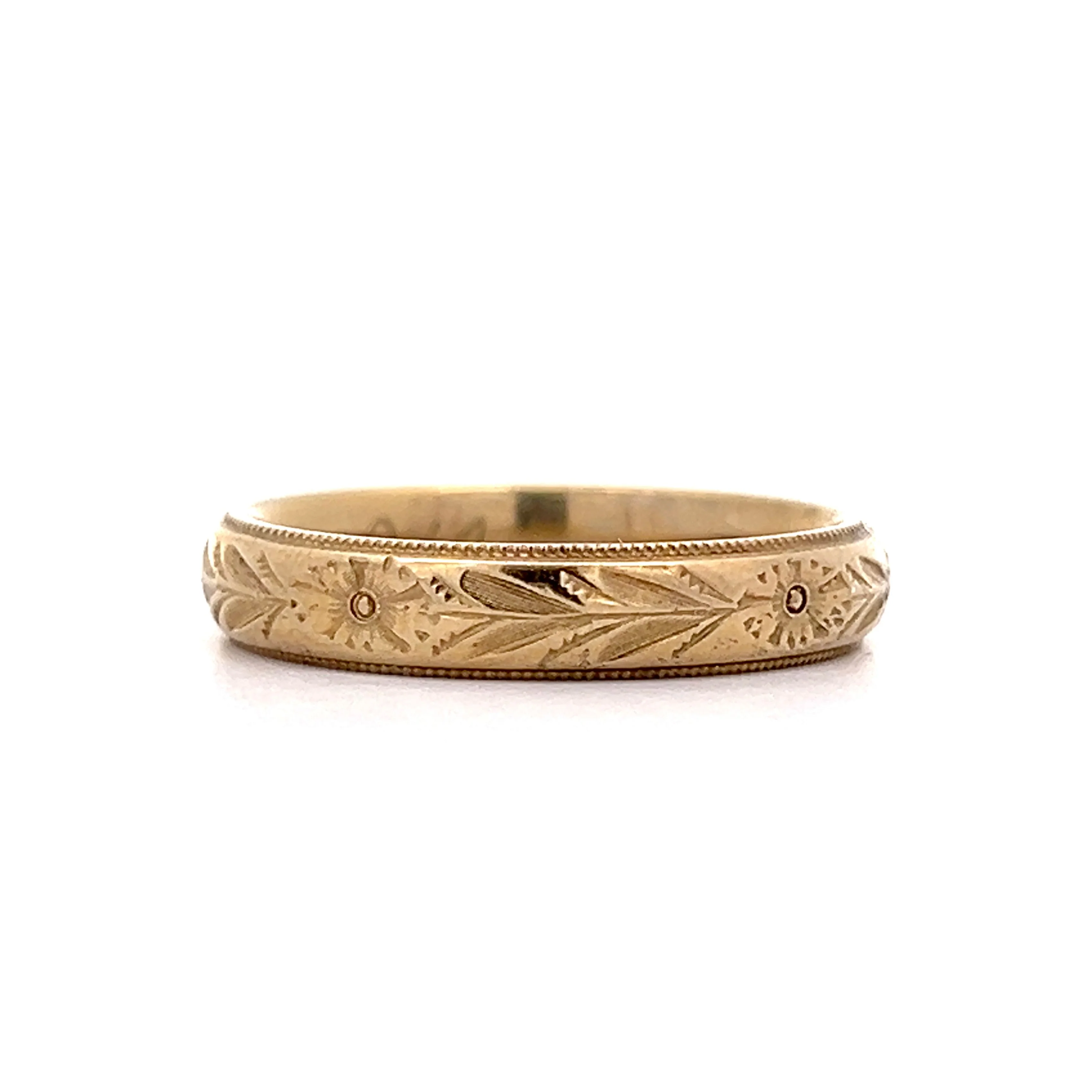 4mm Mens Edwardian Wedding Band in 14k Yellow Gold - Image 3