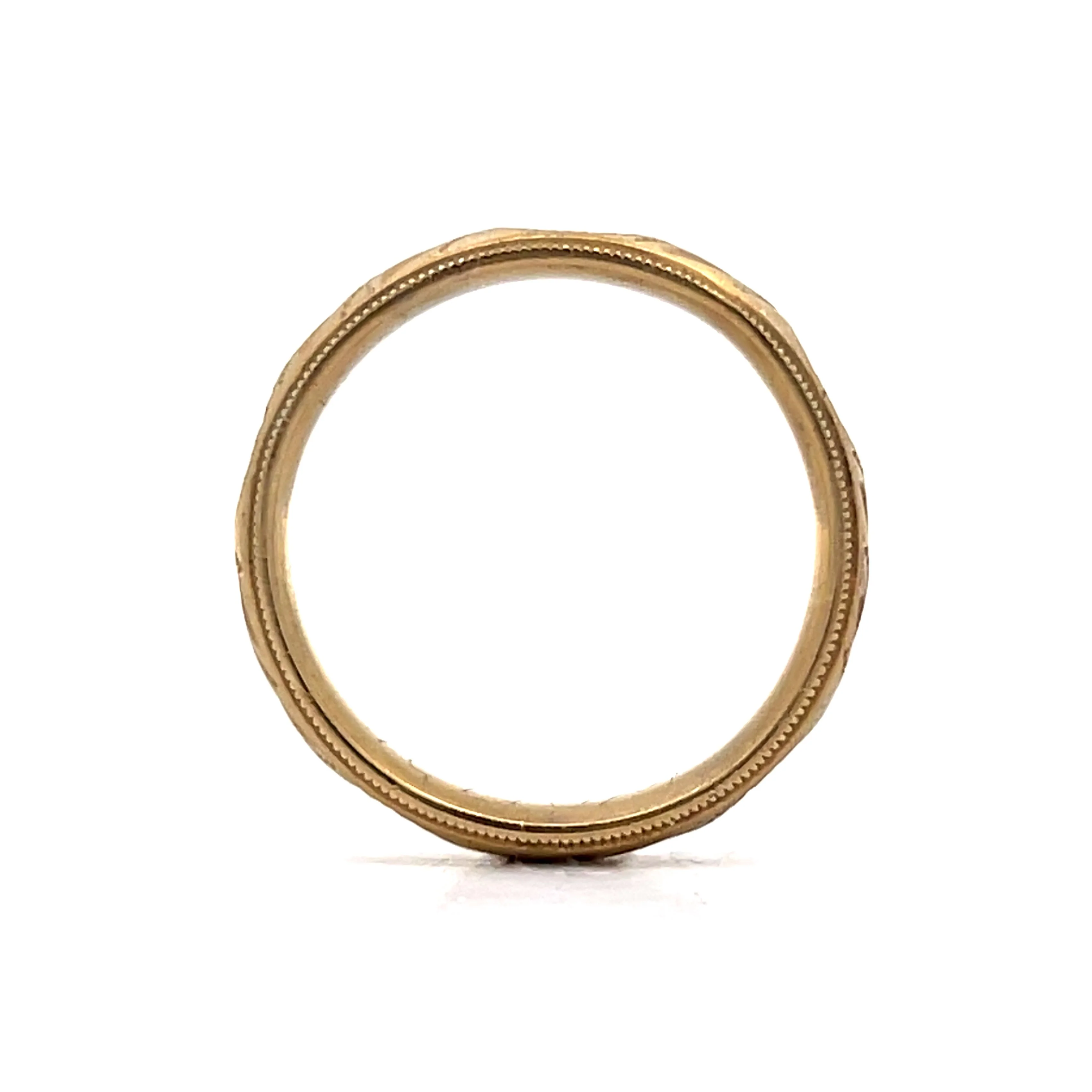 4mm Mens Edwardian Wedding Band in 14k Yellow Gold - Image 4