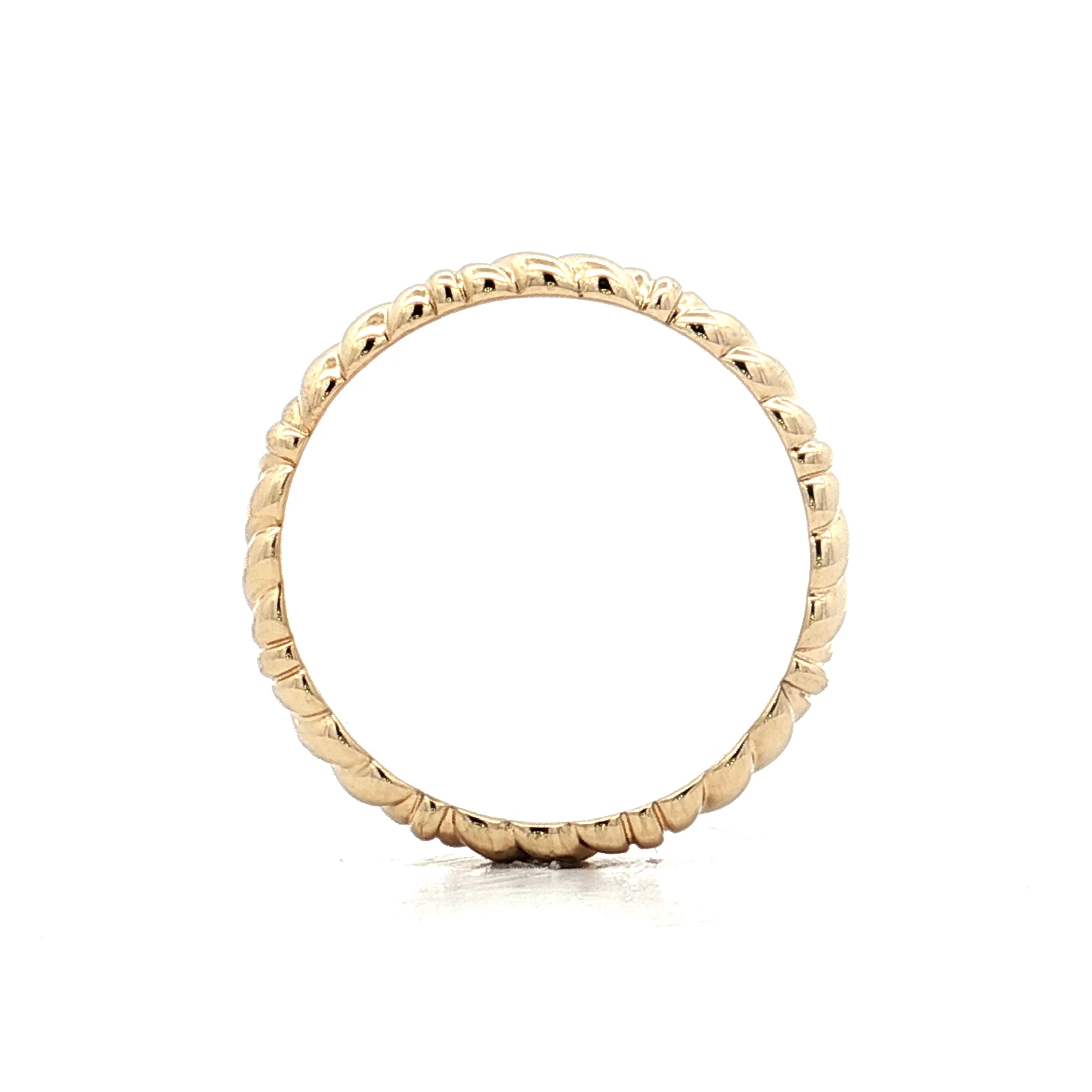 4mm Mens Ridged Rope Wedding Band in 14k - Image 4