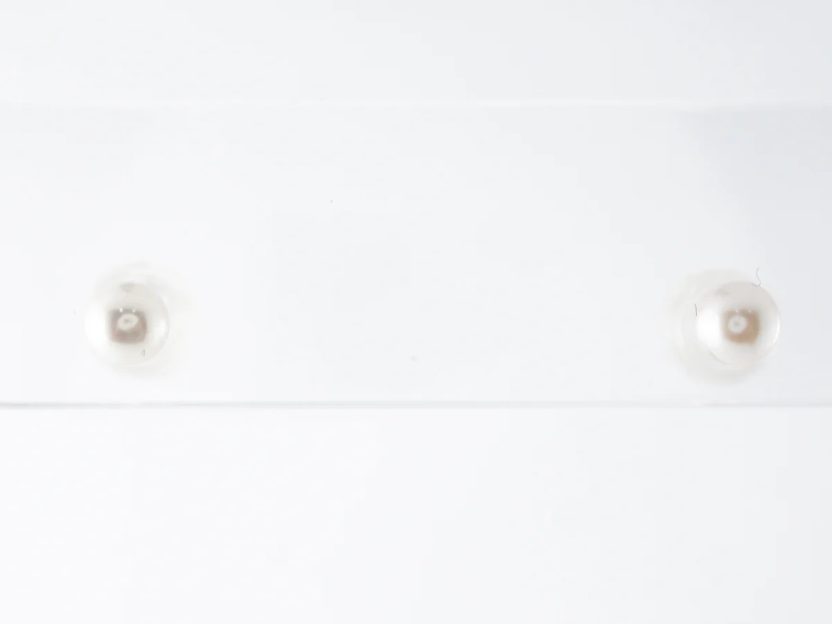4mm Pearl Earrings in 14k White Gold - Image 2