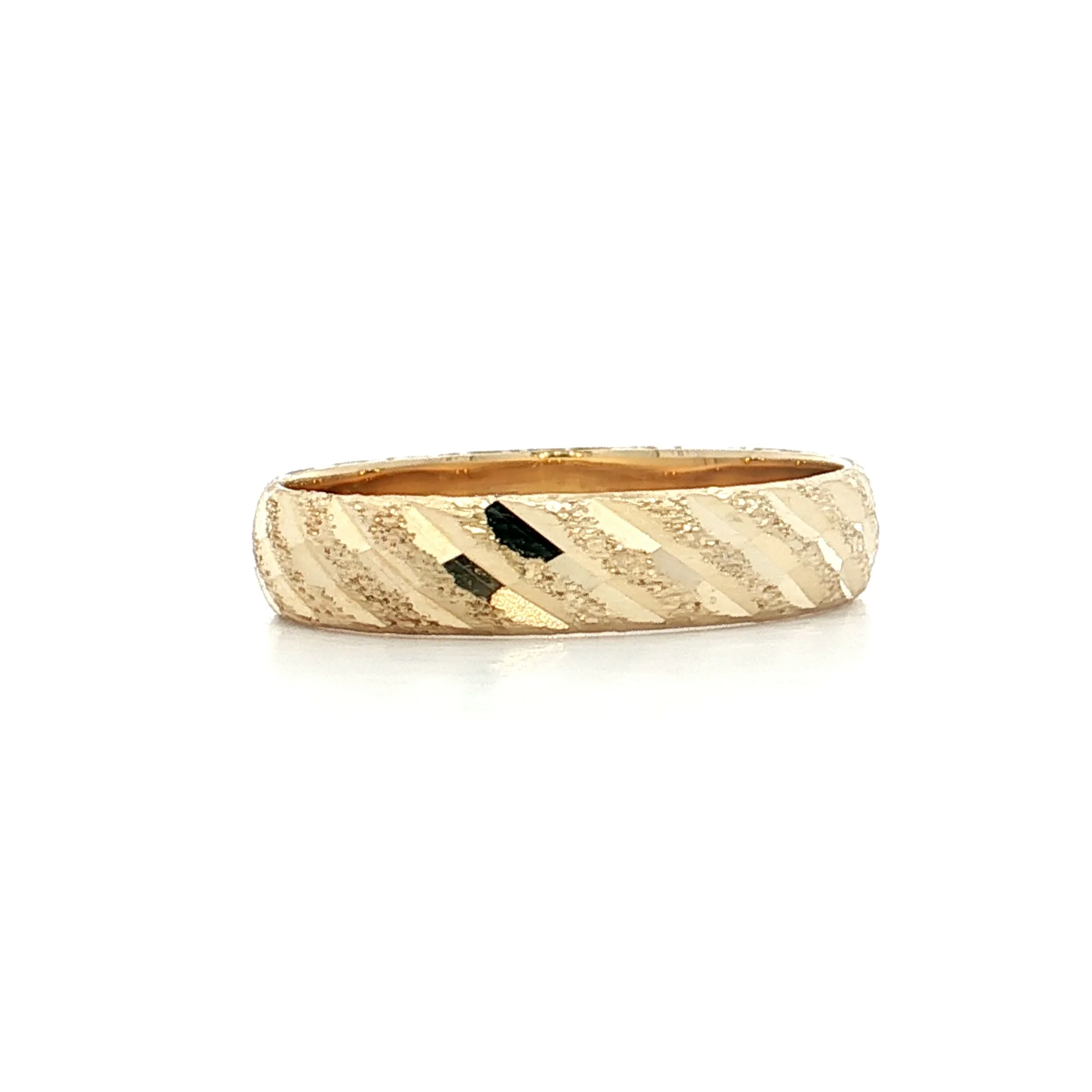 4mm Textured Half Round Wedding Band 14k - Image 2