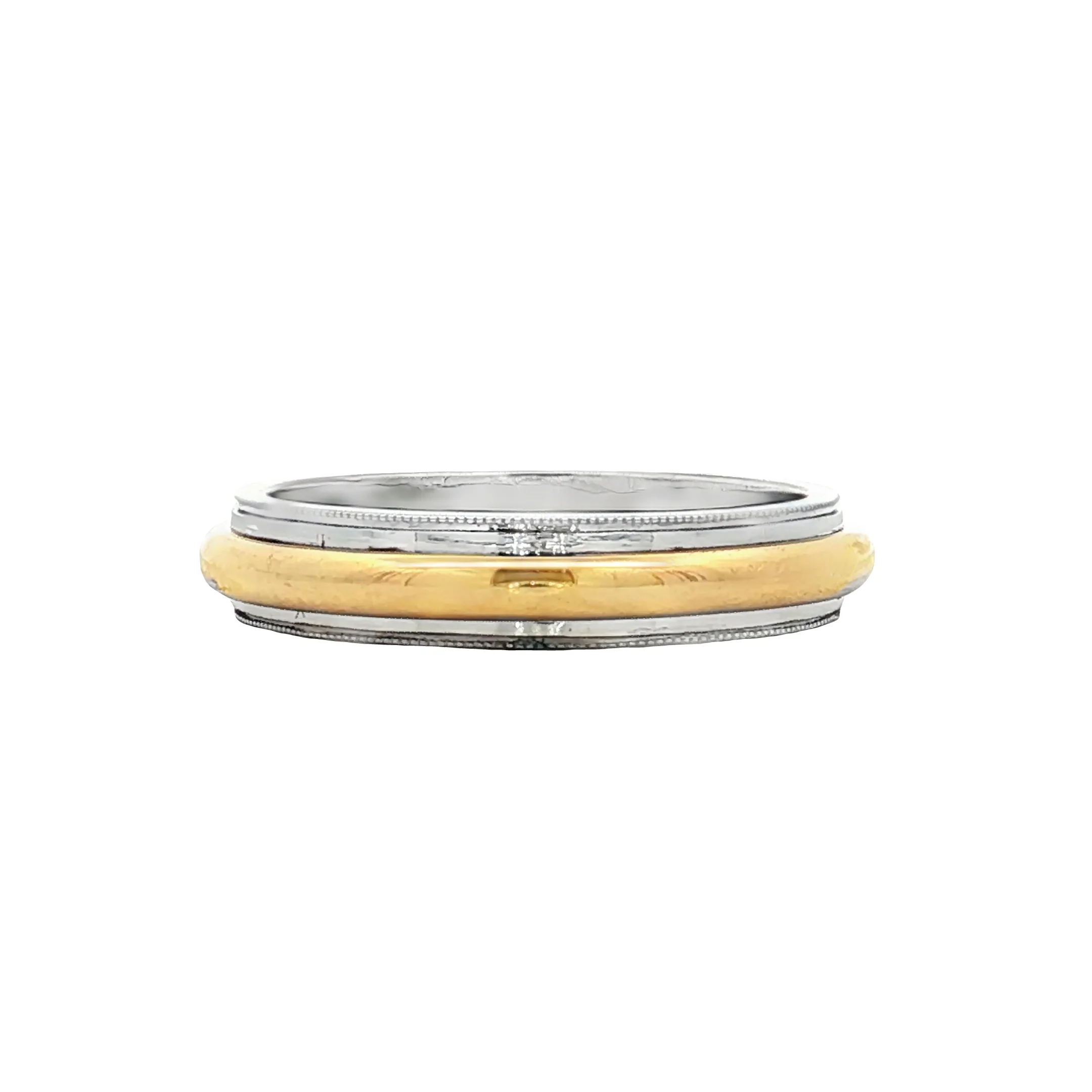 4mm Two-Tone Wedding Band in 18k/Platinum - Image 5